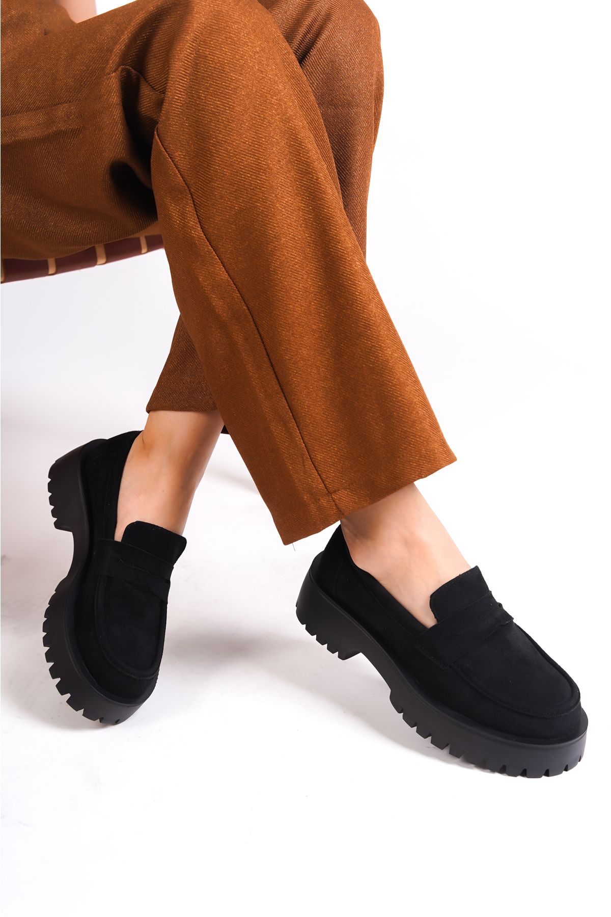 لوفر مشکی زنانه Trak Base Loafer اورجینال Capone Outfitters