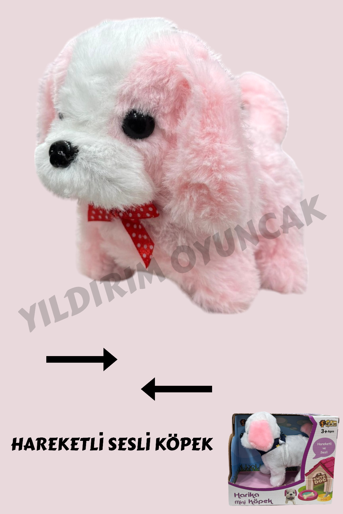 YILDIRIM OYUNCAK Pilli Sesli Havlayan Yürüyen Peluş 15 cm Köpek - Yürüyen Sesli Sevimli Peluş Köpek (Asortili)