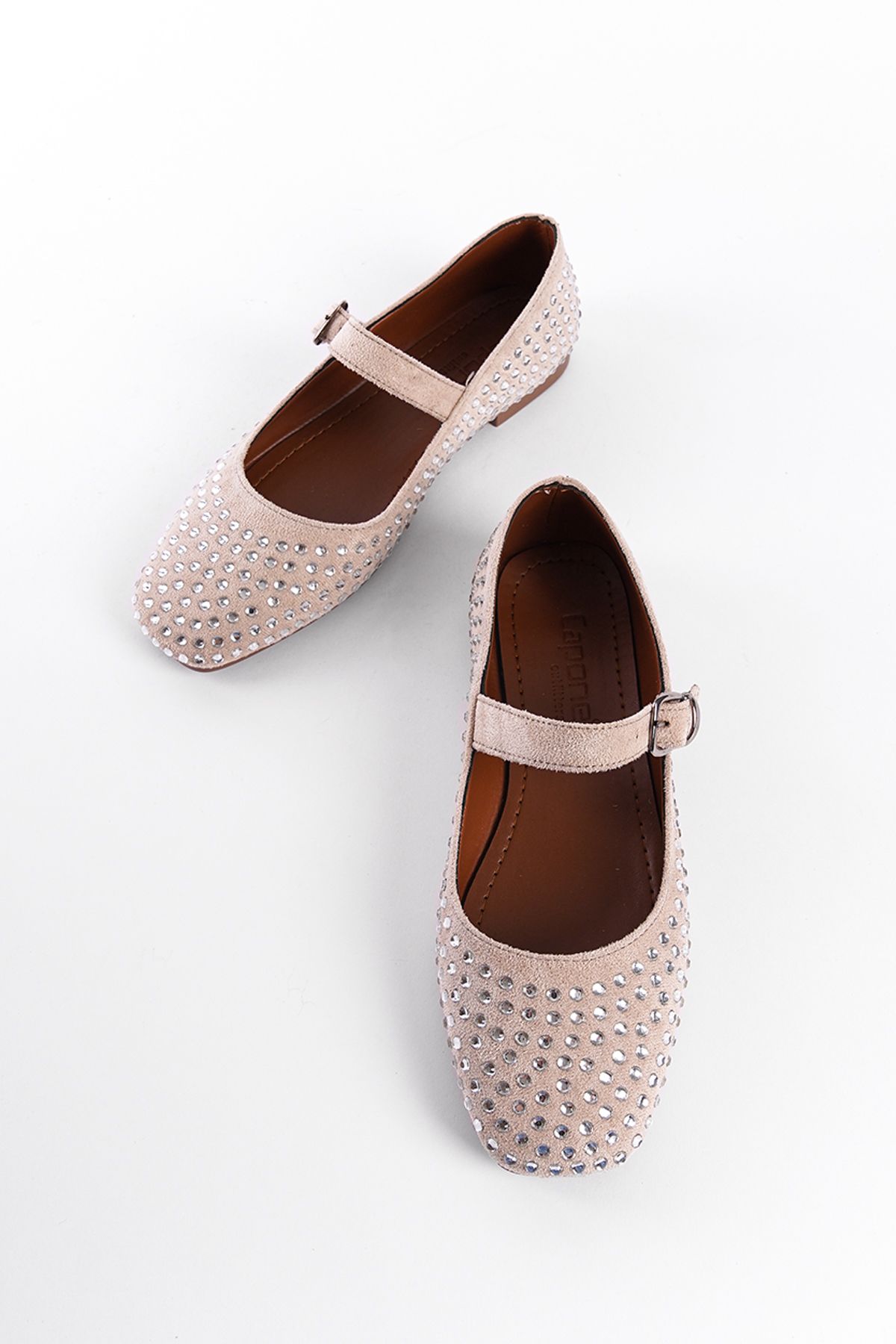 Capone Outfitters-Mary Jane Ballerinas mit Schnalle und Steindetail für Damen 1