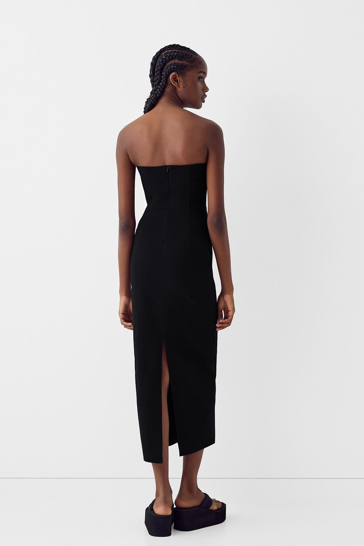 Bershka-Bandeau neckline midi dress 4