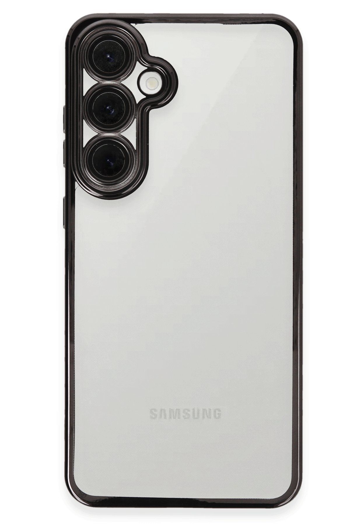 Leybaks Samsung Galaxy S24 FE Uyumlu Lens Korumalı Kenarlar Renkli Şeffaf Kılıf