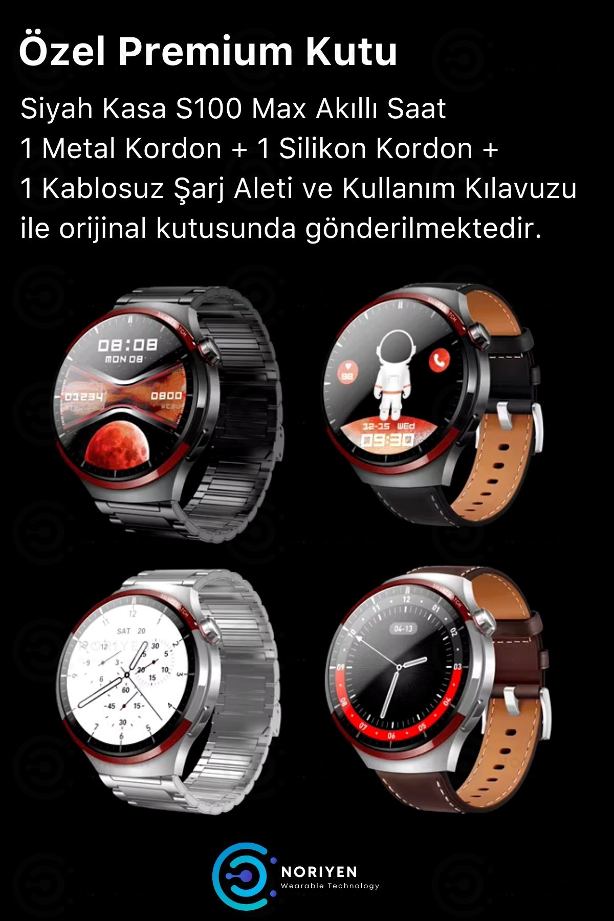 Premium Serisi 1.62 İnç Yuvarlak Full HD Ekran Spor ve Sağlık Sensörlü Şık IOS Android Akıllı Saat