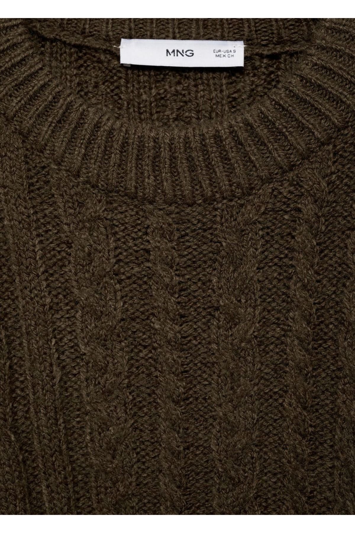 MANGO Woman-Knitted Patterned Dress 8