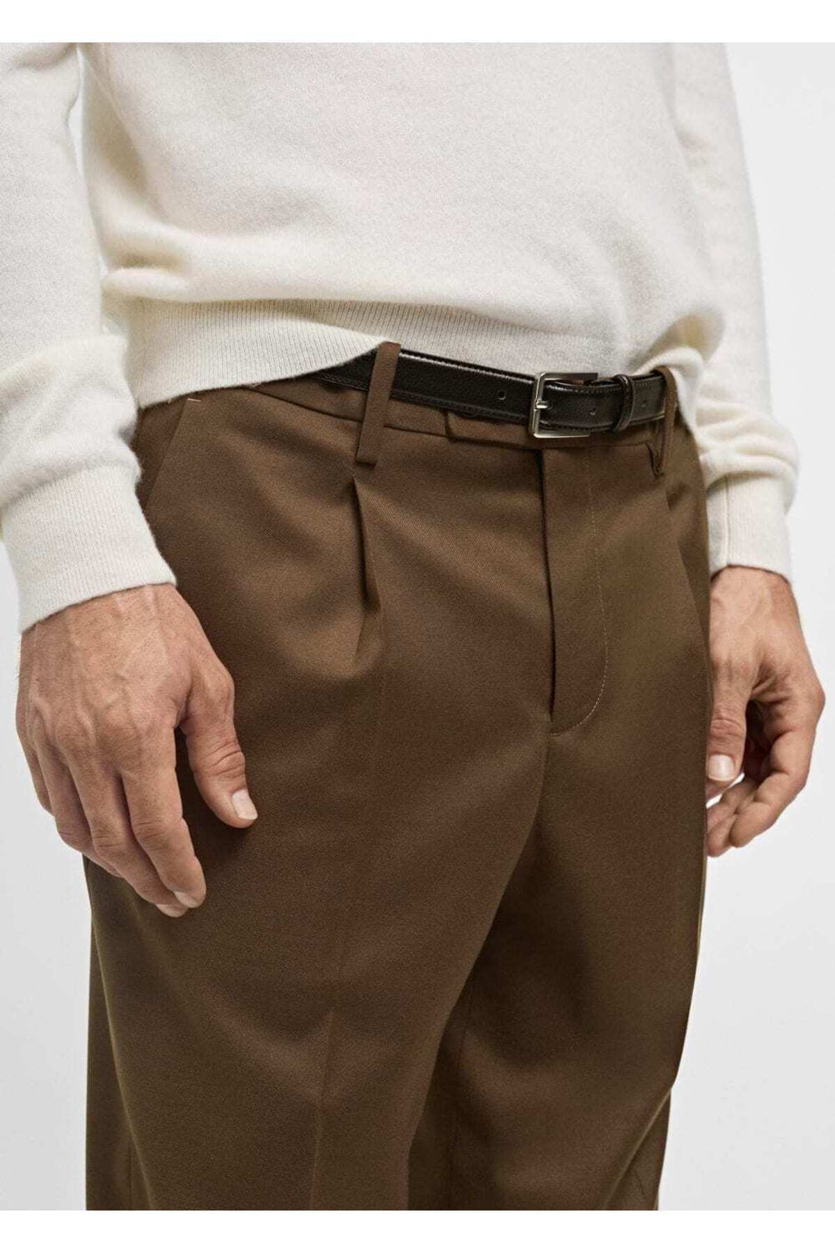 MANGO Man-Slim Fit Fabric Trousers 8