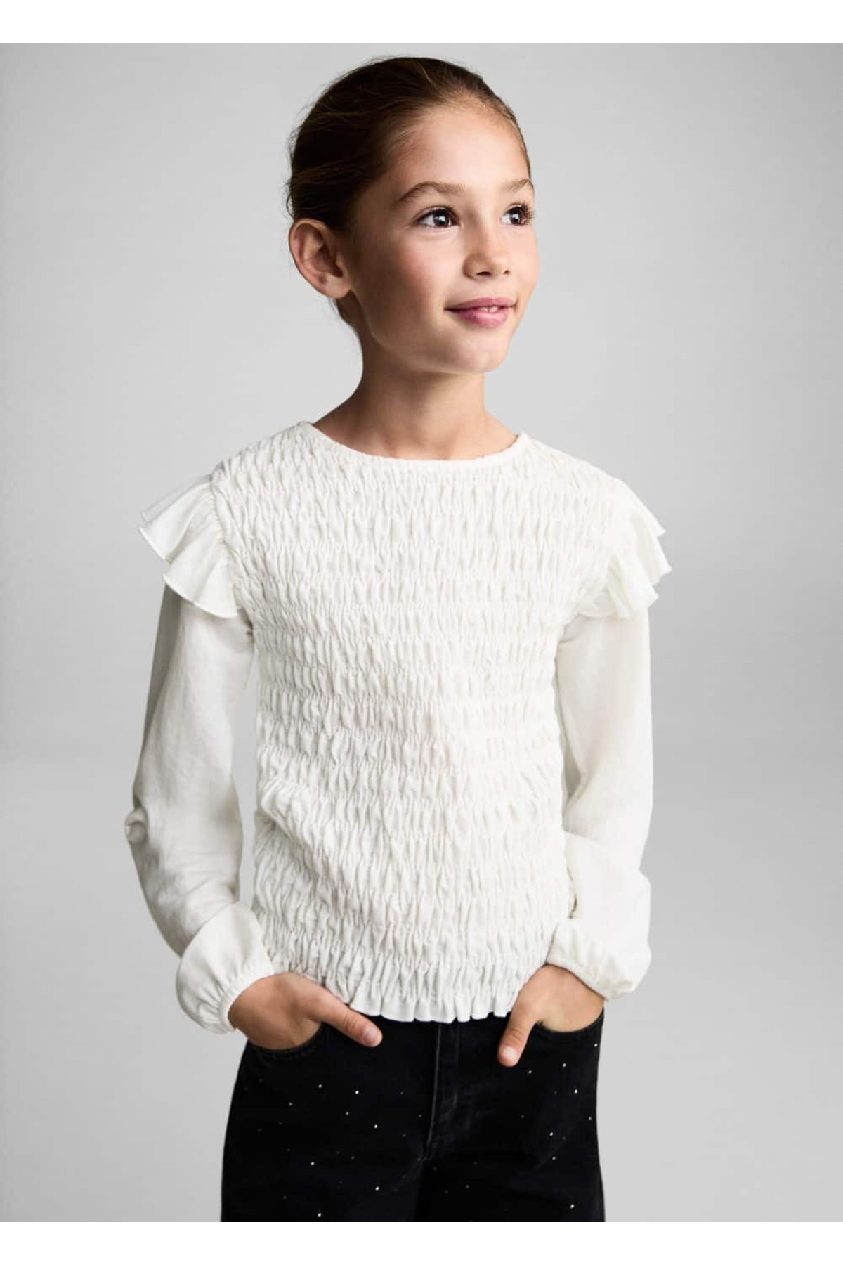 Ruffled Drawstring T-Shirt