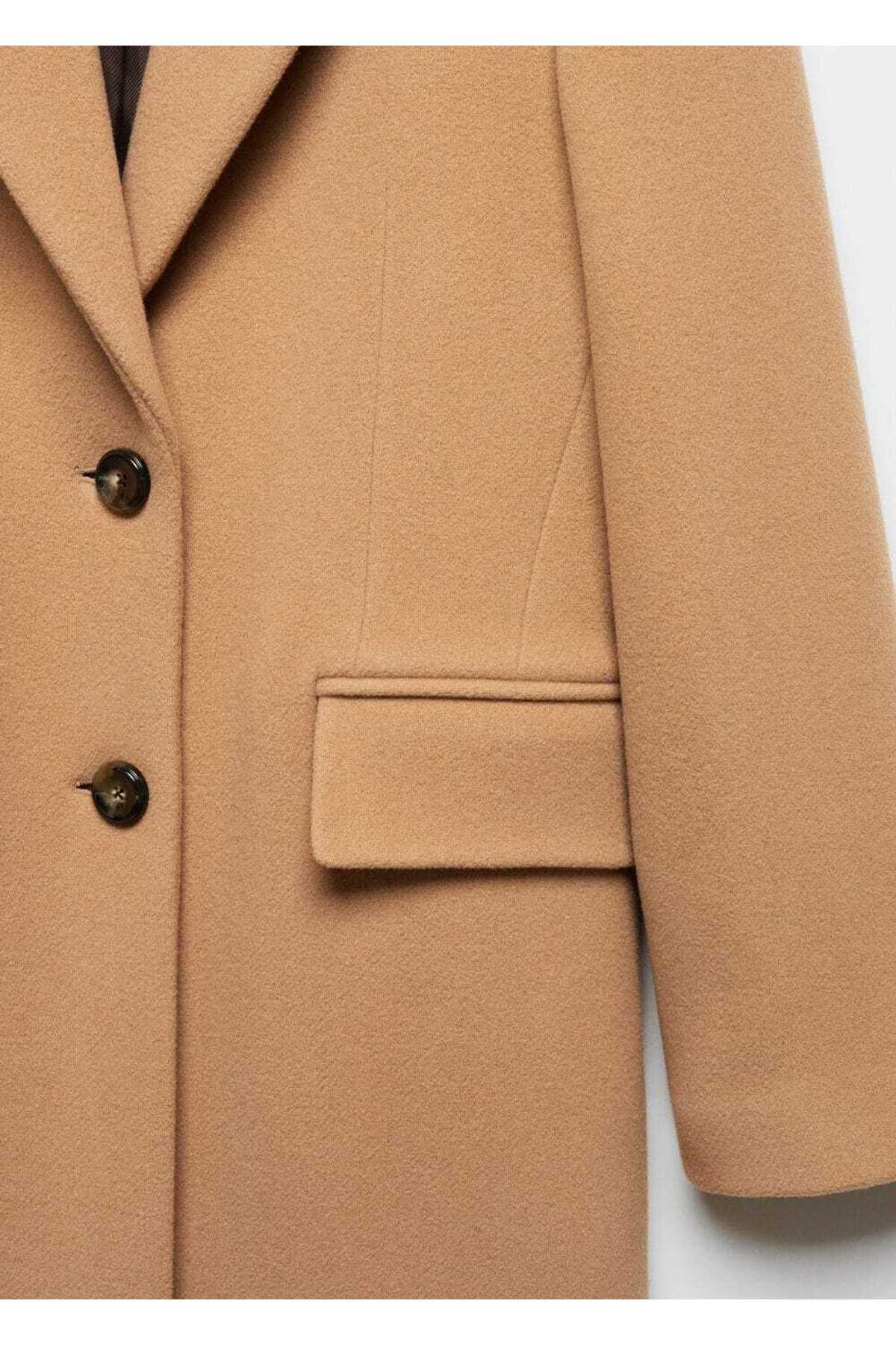 MANGO  Saf yün midi ceket - Görsel 6