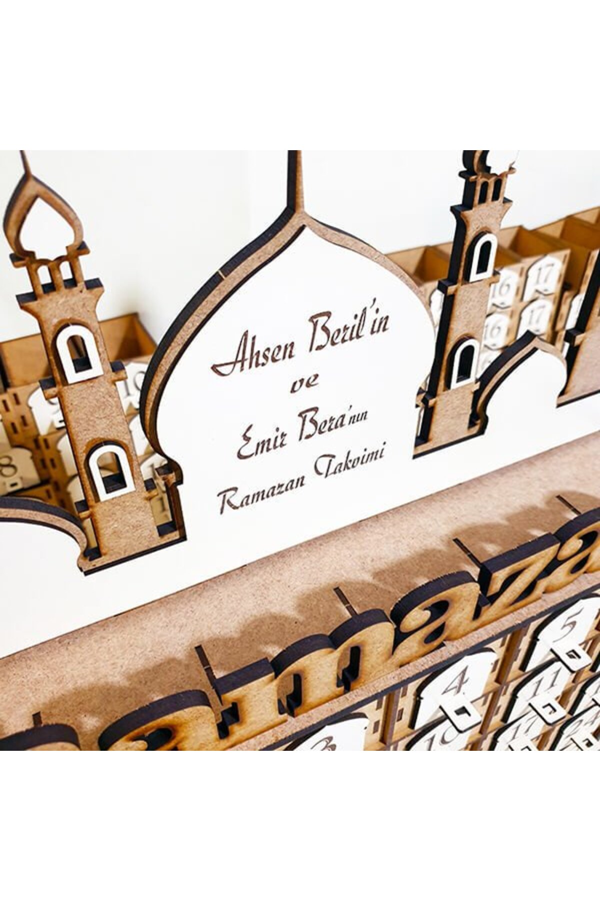 تقویم رمضان Rtm-01 | اسباببازی چوبی آموزشی - جعبههای هدیه ویژه رمضان با کشو