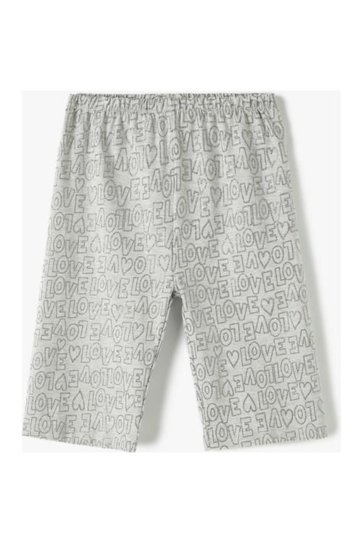 Koton-Short Tights with Print Detail and Elastic Waist 1