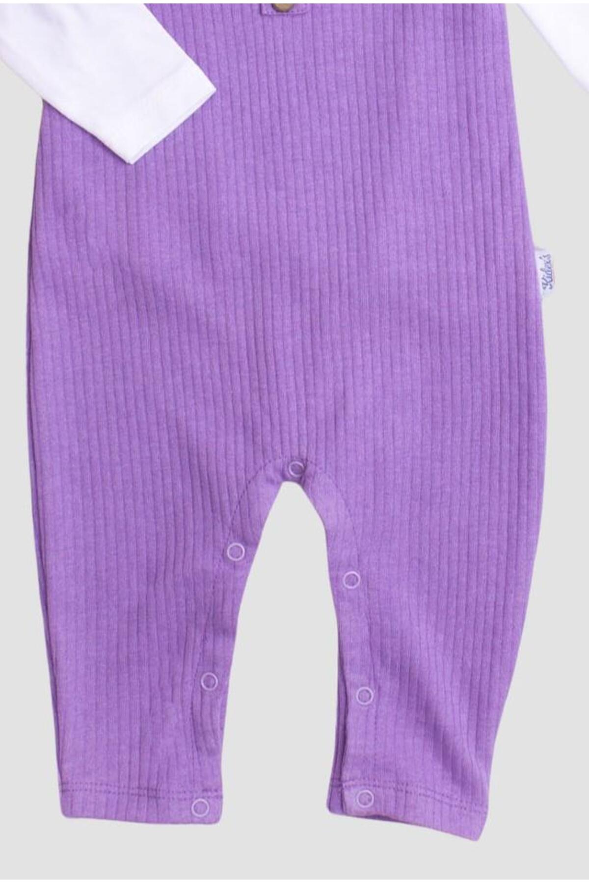 Chicsy Baby Waffle Görselli İç Badili Tatlı Dantel Detaylı  Esnek Pamuklu Bebek 2'liTulum fotoğrafı 3 (önizleme)