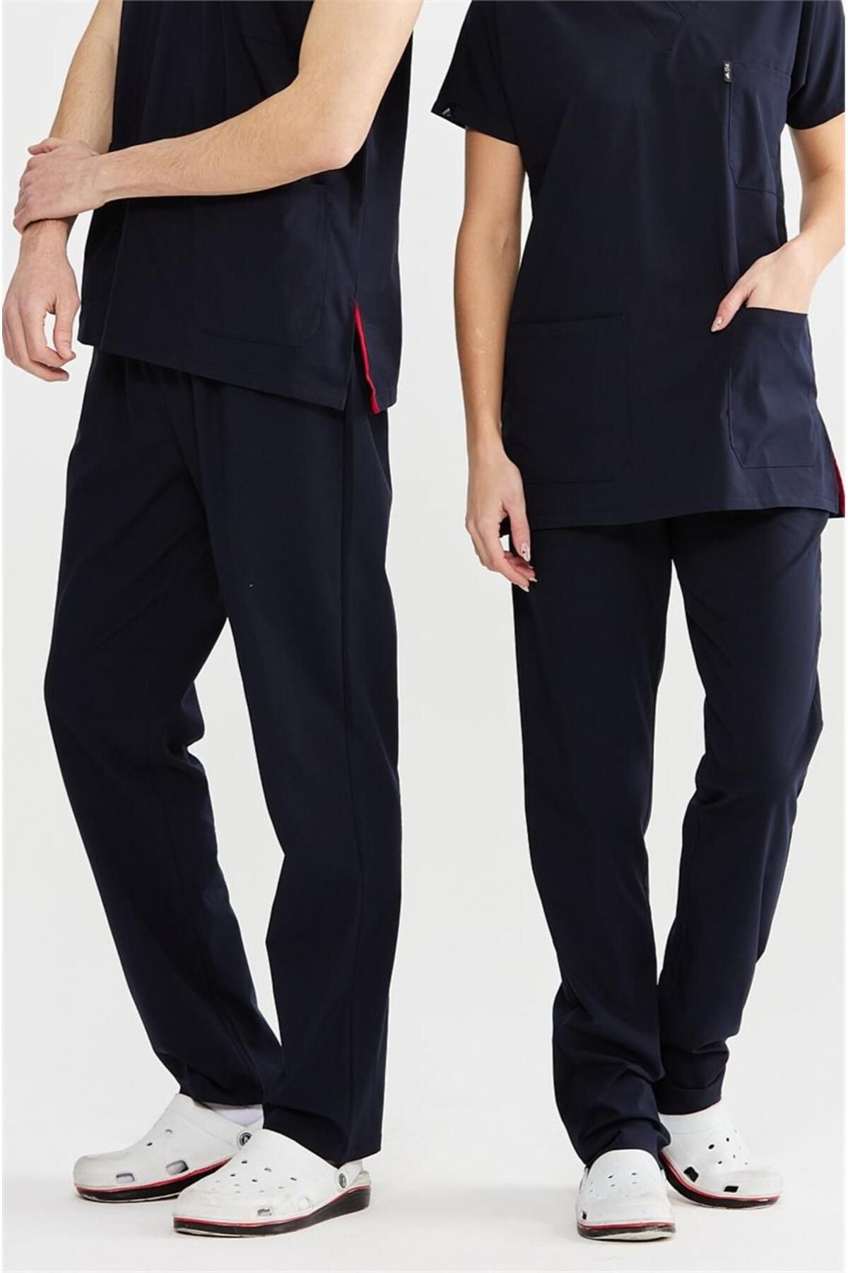 Çatı Medikal-Ultralycra Basic - Lycra Unisex Scrubs, Single Bottom Surgery Jersey, Navy 1