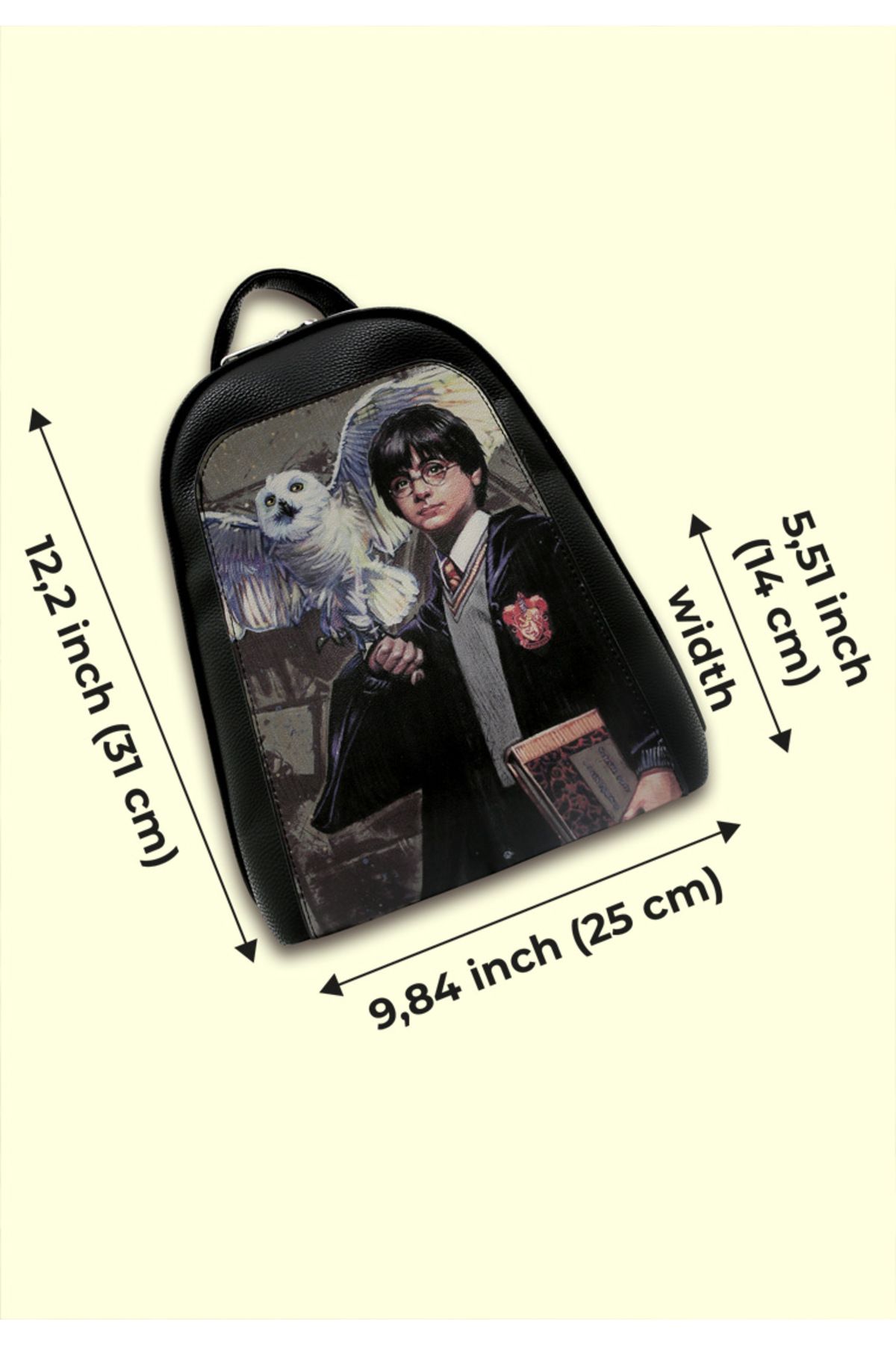 Dogo-Rucsac negru din piele vegană pentru femei - Warner Bros Harry And Hedwig Harry Potter Design 5