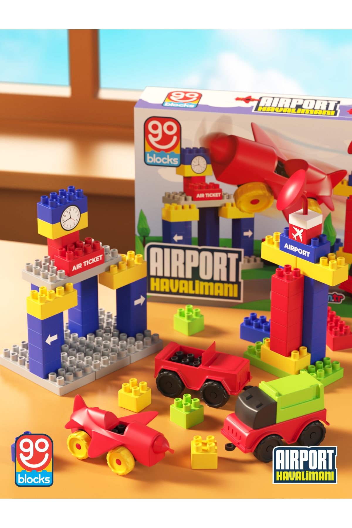 Go Toys-Go Blocks Airport 100 Pieces Building Block Set Building Toys Mega Block 2