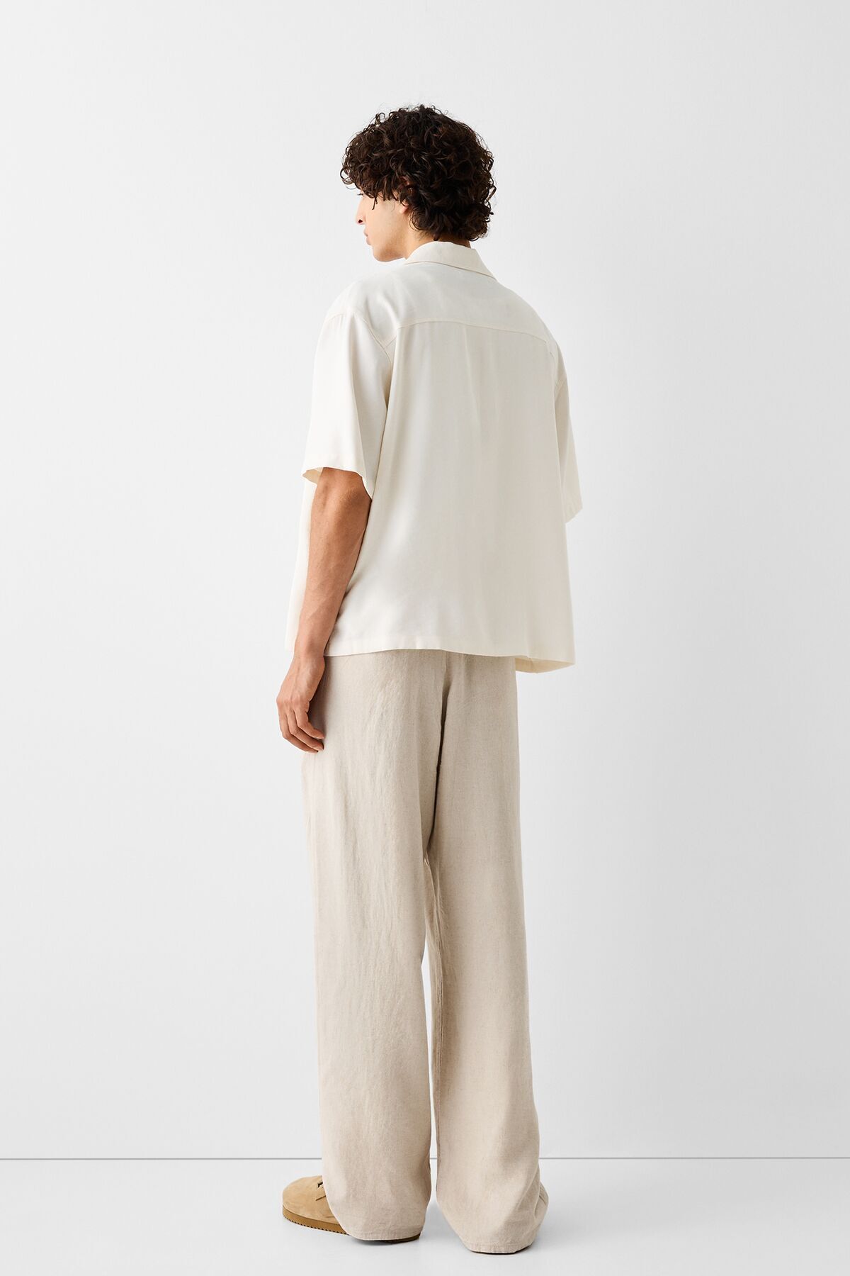 Bershka-Wide-leg joggers with linen 4