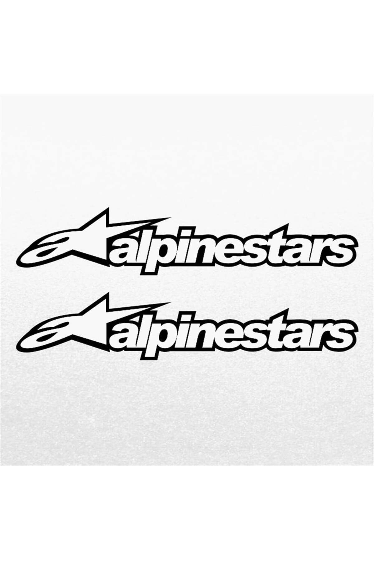 Redline Grafik Alpinestars Beyaz Yazı Motosiklet Sticker 2 Adet