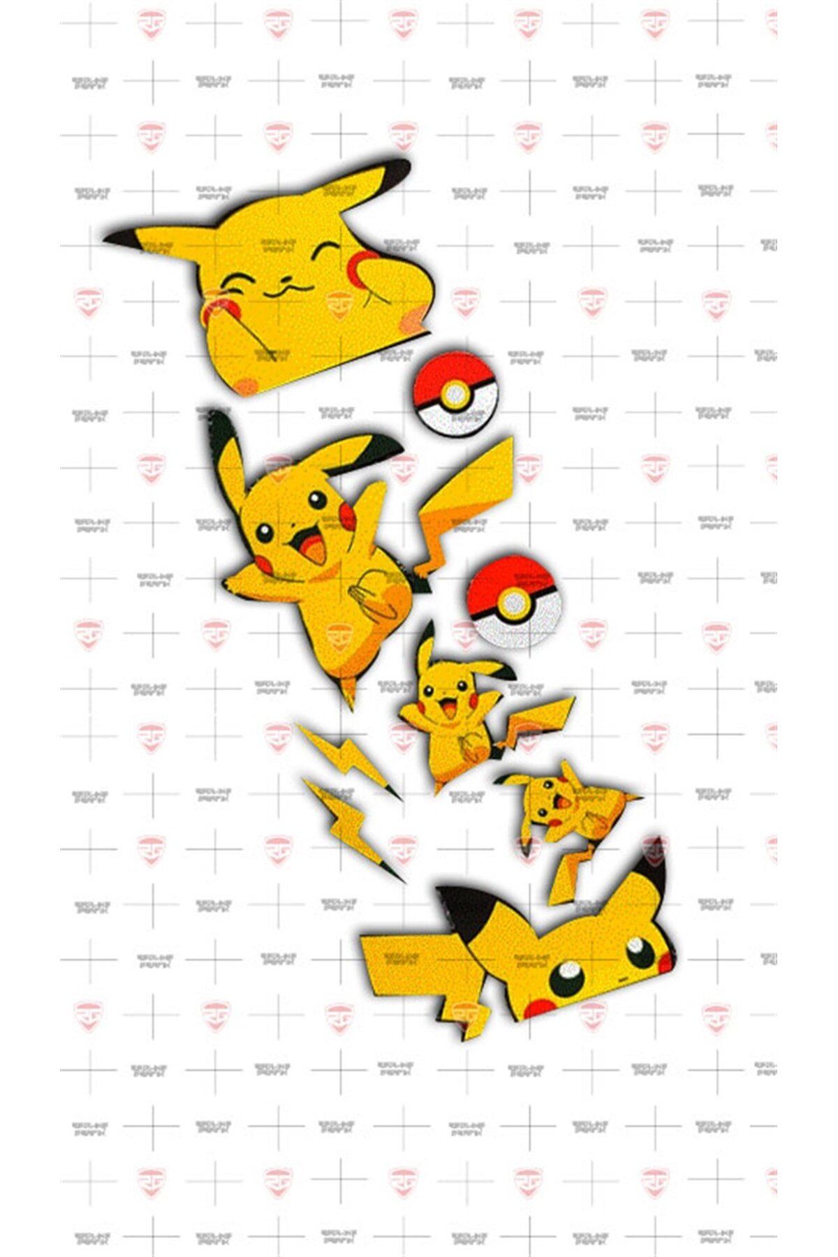 Redline Grafik Pikachu Reflektif Sticker Set