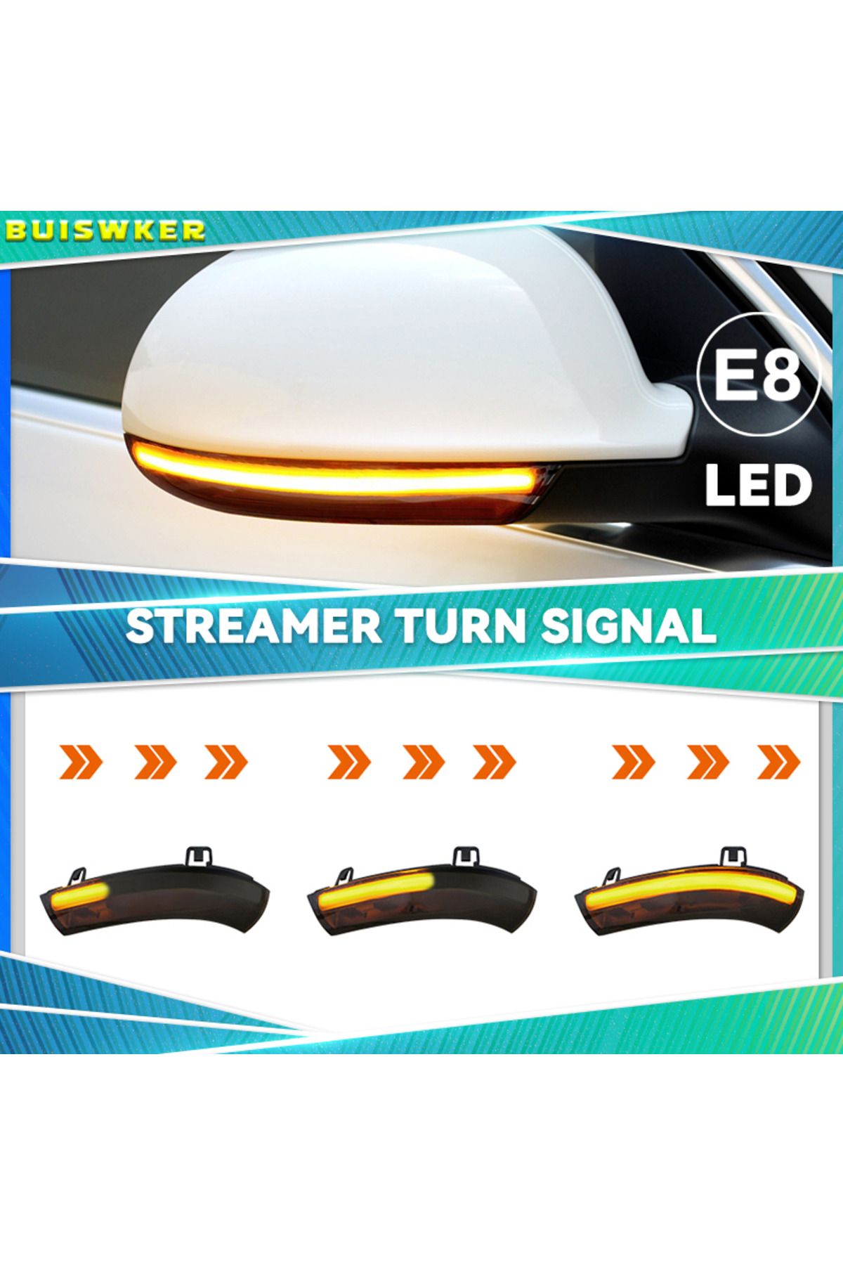 Choice-2pcs Dynamic Blinker For VW GOLF 5 GTI V MK5 Jetta Passat B5.5 B6 Sharan Superb B5 EOS LED Turn S... 2