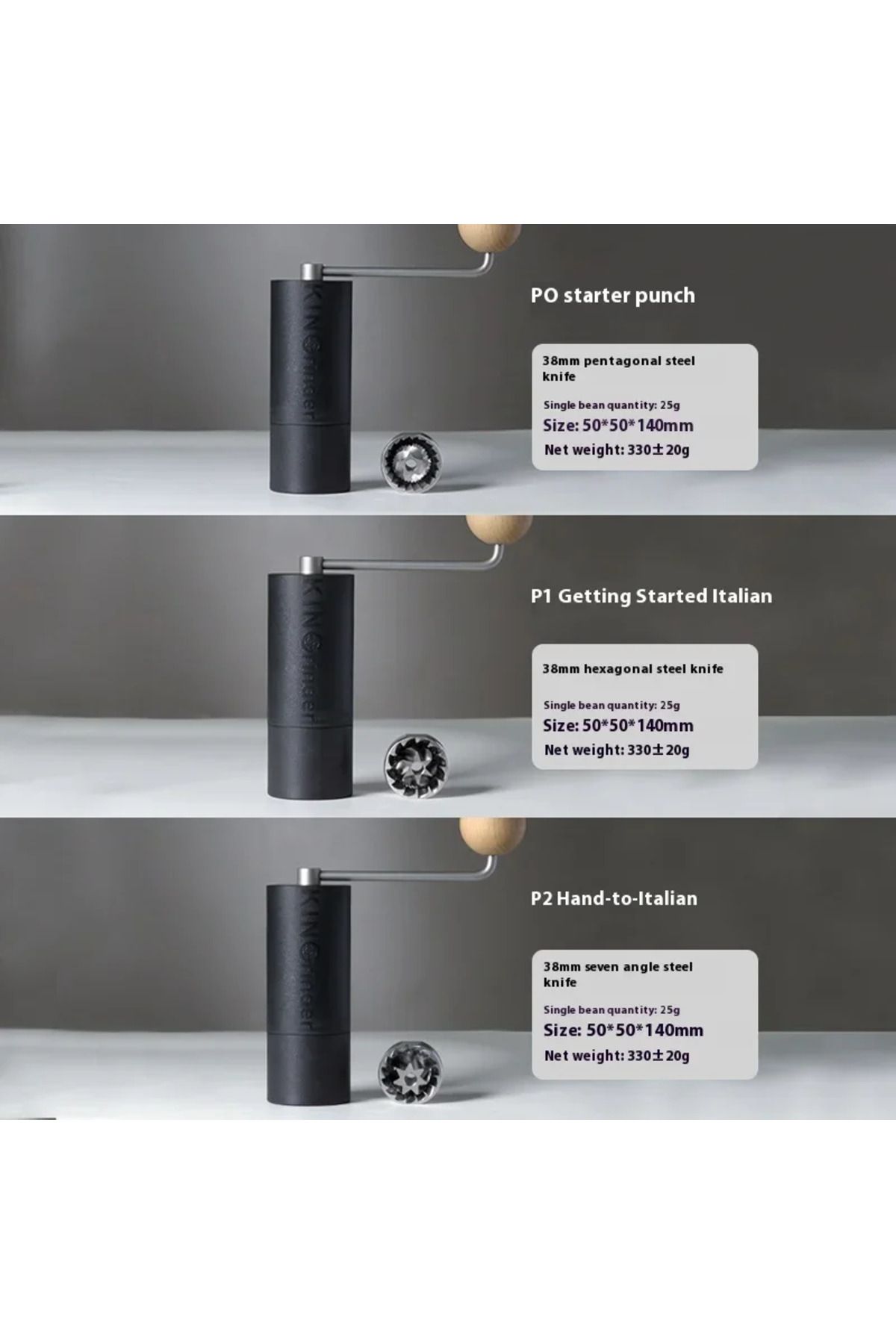 Choice-KinGrinder P0 P1 P2 Coffee Bean Hand Grinder Italian Coffee Precision Hand Portable Home Mill Out... 4