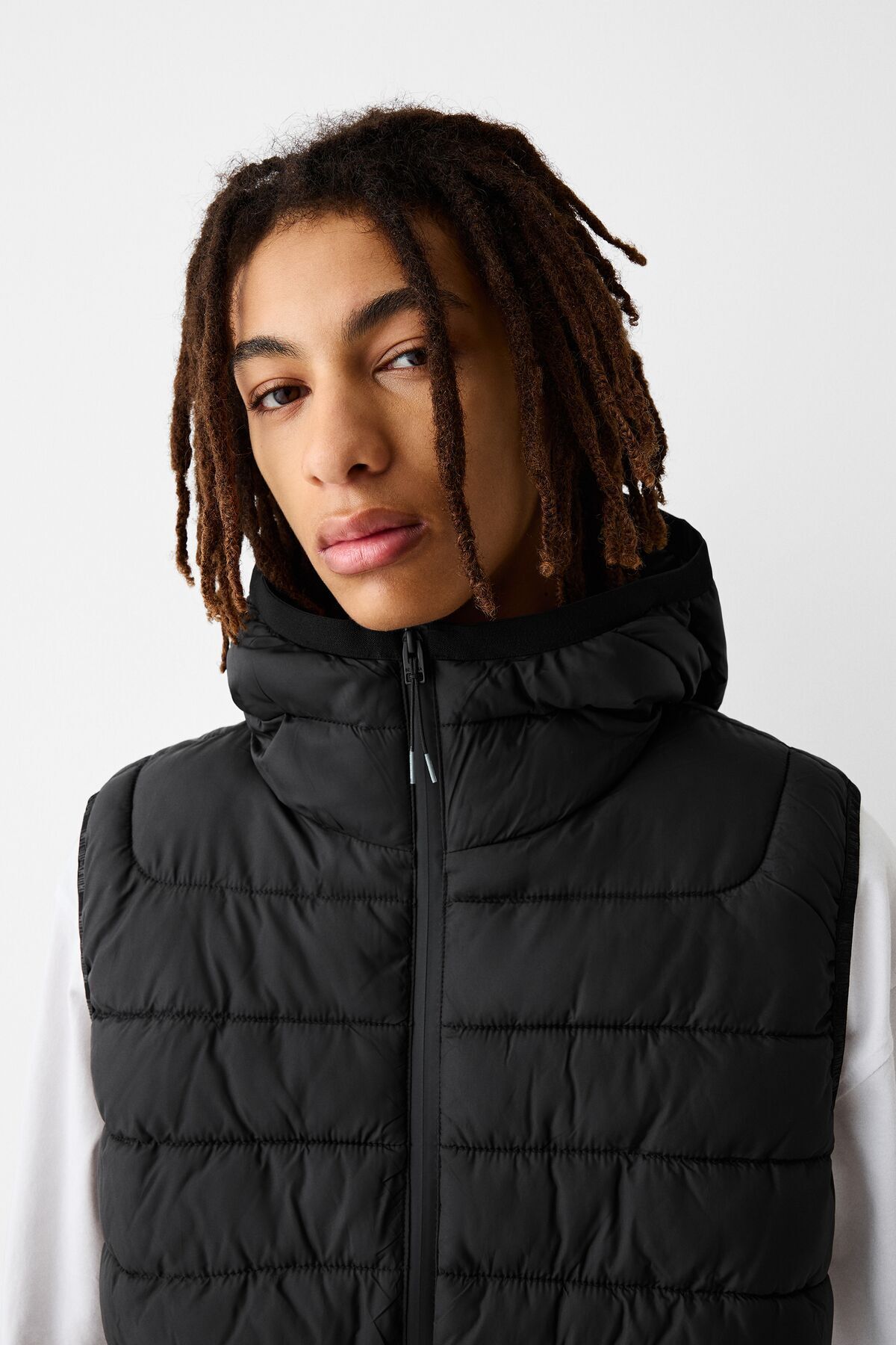 Bershka-Lightweight puffer gilet with hood 4