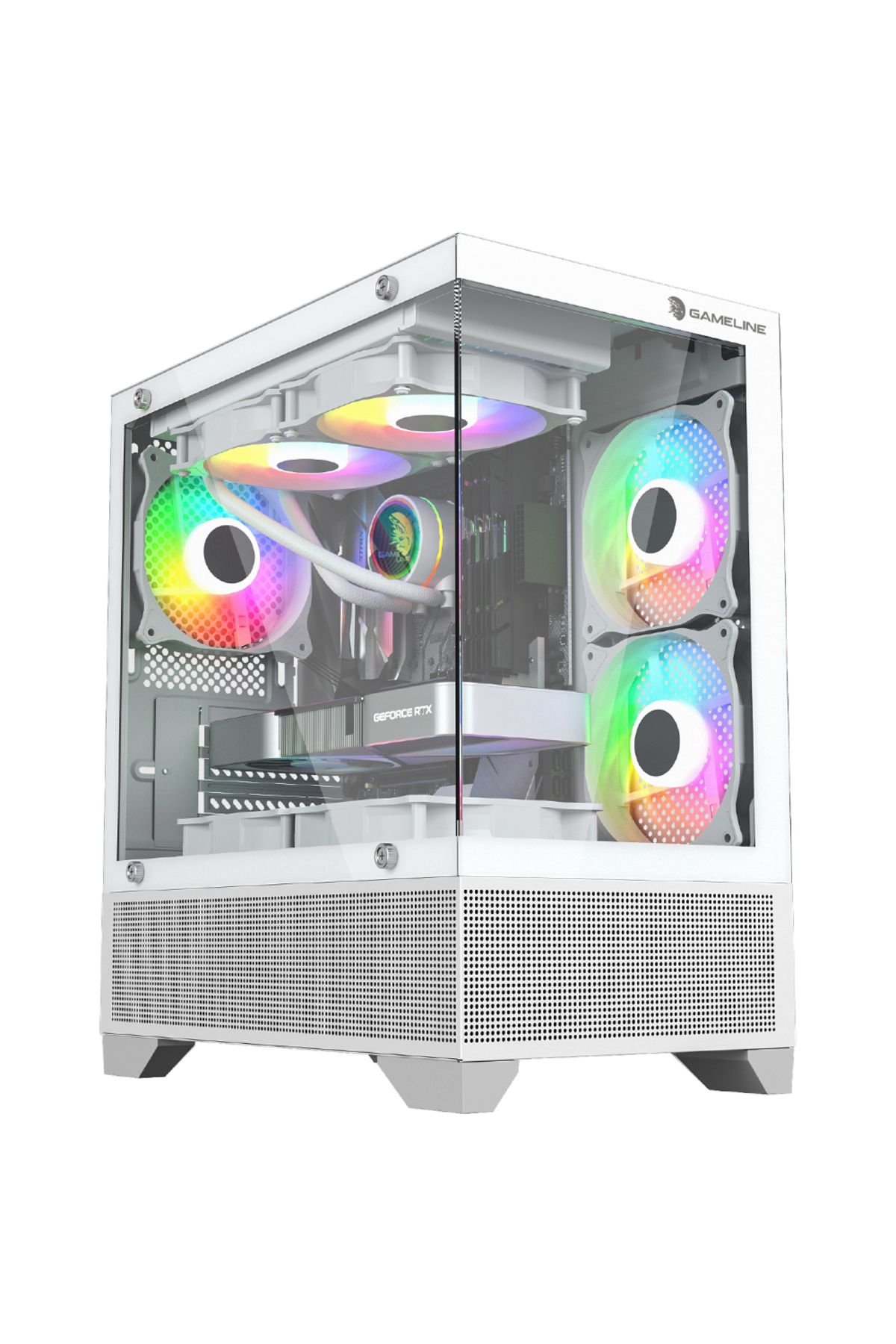 GAMELİNE Gameline ARMOR V2 5x F-RGB Fan Temperli Cam USB 3.0 Gaming Bilgisayar Kasası