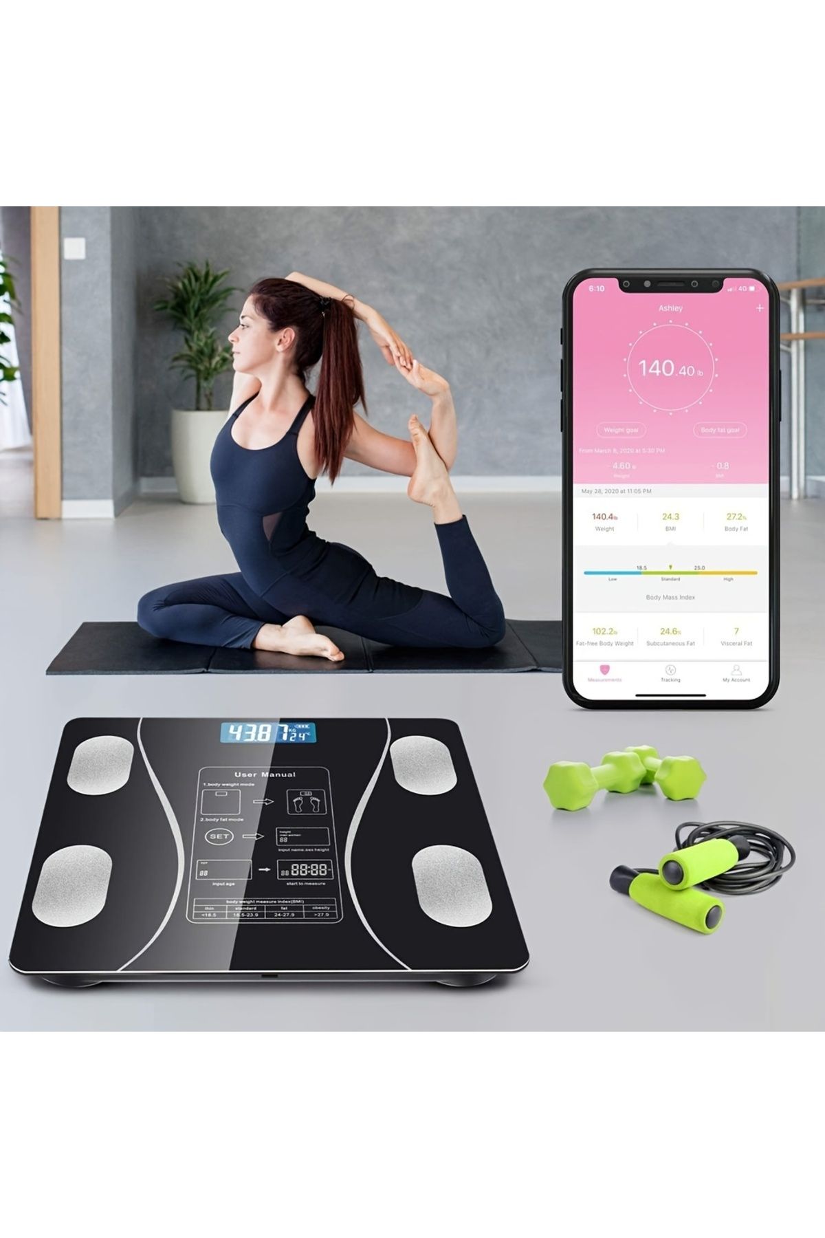 Choice-1pc Scales Smart Digital LED Scale, Fat Measurement Scale, Smartphone App Connection (Battery Mod... 5