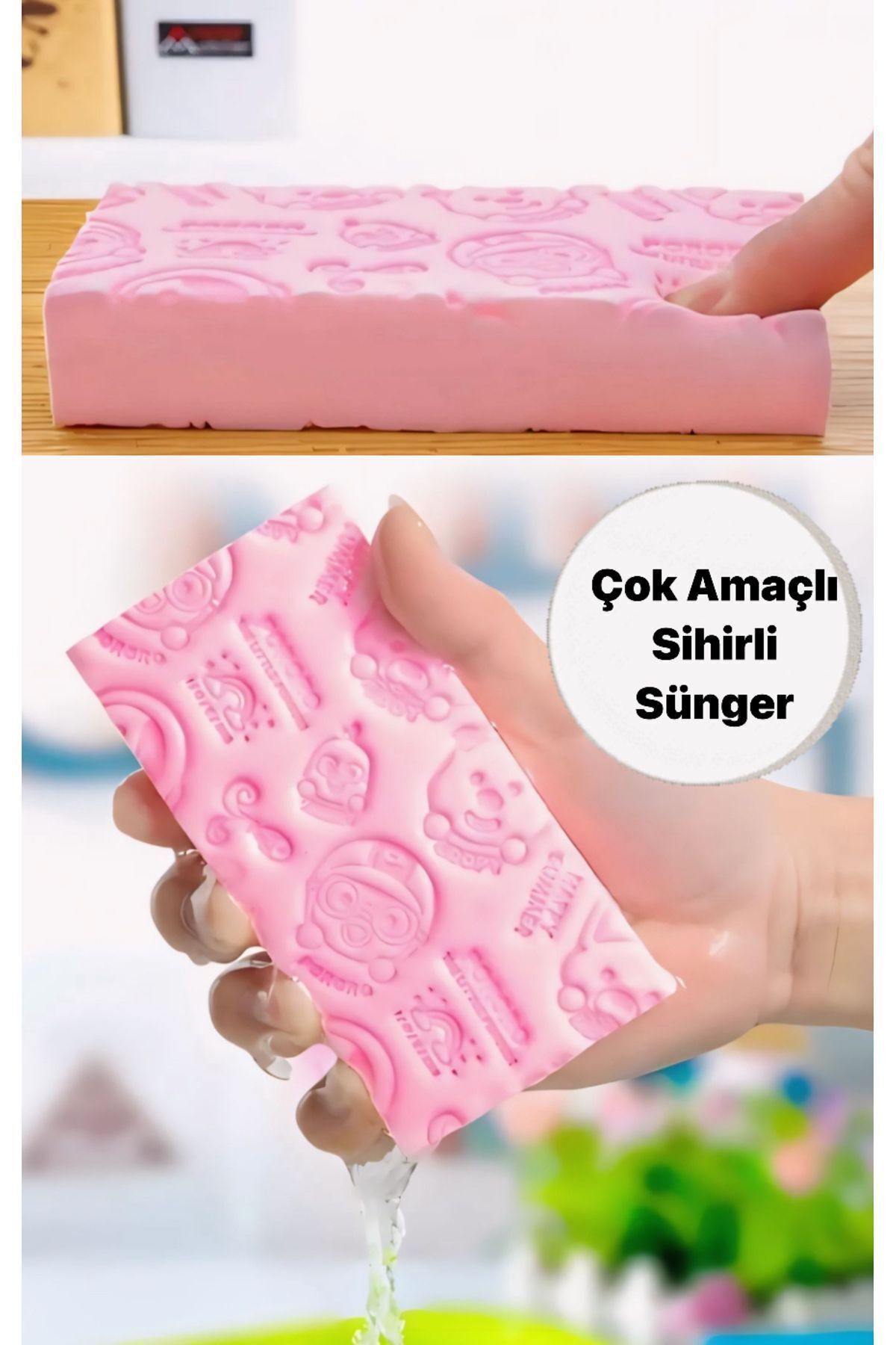 etteminönütoptanticaret Çok Amaçlı Daha Fazla Köpük Üretebilen Sihirli Yumuşak Sünger/Bebek Bakım, Peeling Banyo Süngeri