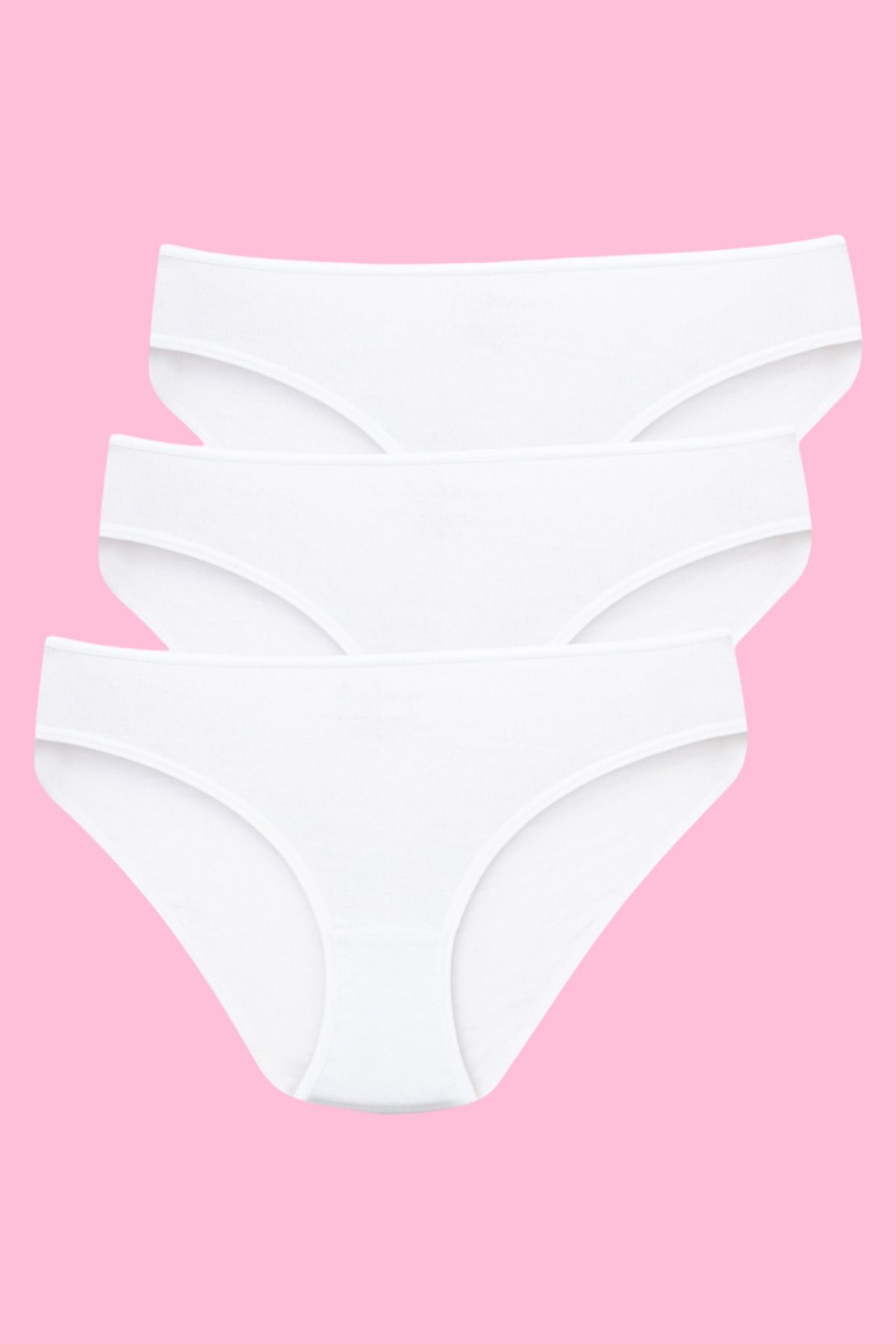 Arma Yıldız-Girl's White Athlete Panties Set 3 Pack 100% Cotton 3