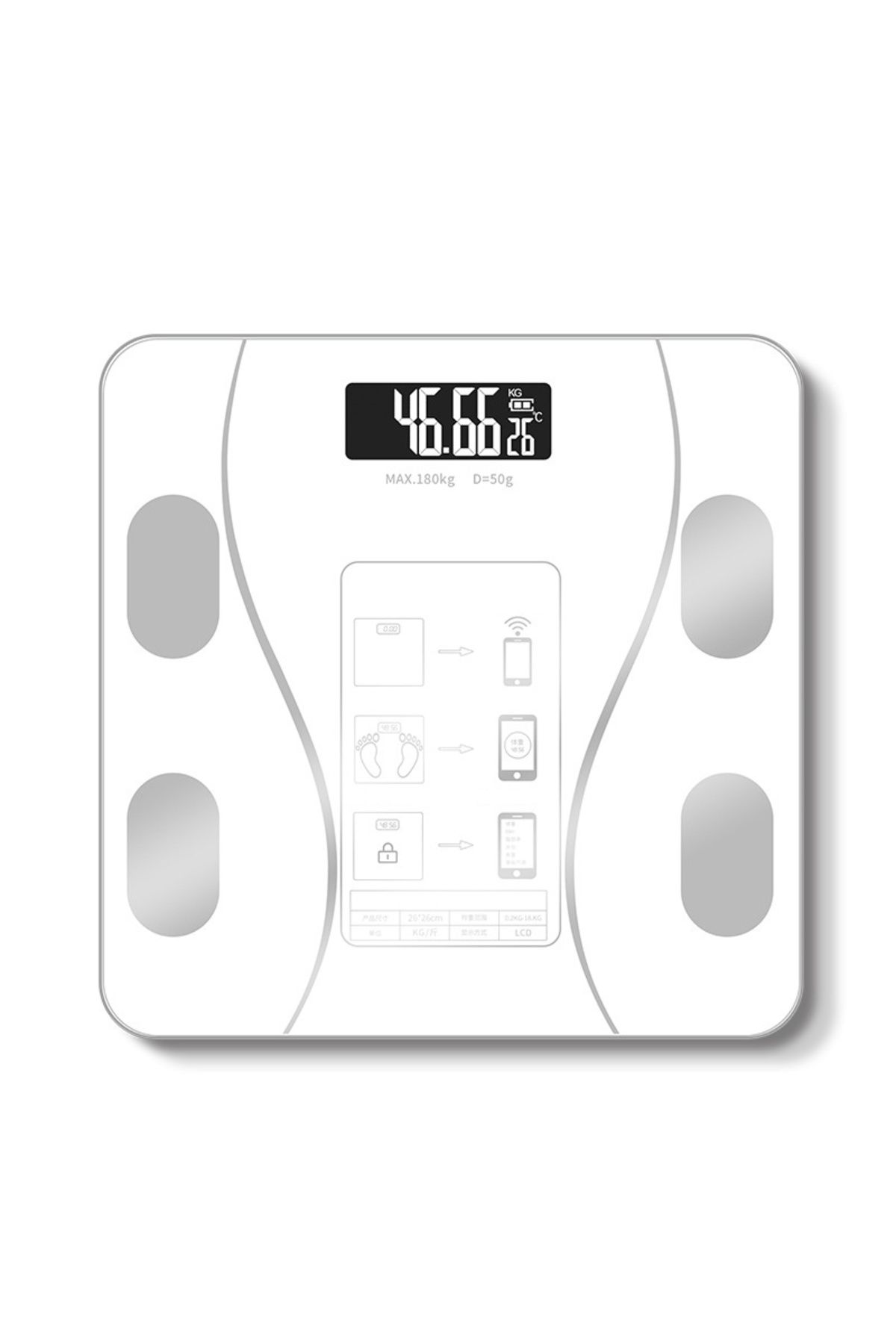 Choice-1pc Scales Smart Digital LED Scale, Fat Measurement Scale, Smartphone App Connection (Battery Mod... 3