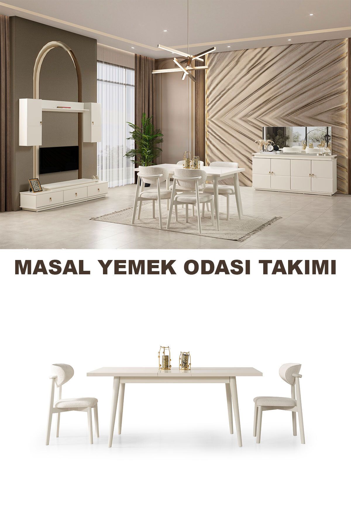 Breda Home Concept Masal  Duvar Üniteli Yemek Odası Takımı