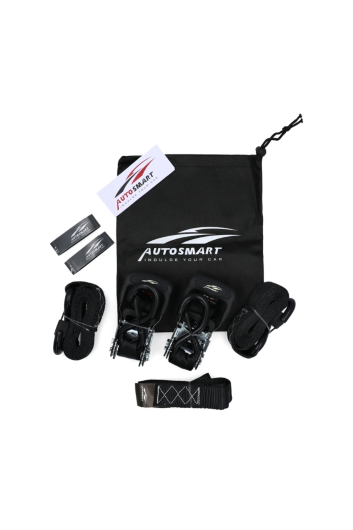 AUTOSMART-2-Piece Durable Soft Loop Ratchet Strap Set 1.5inch x 8ft 4
