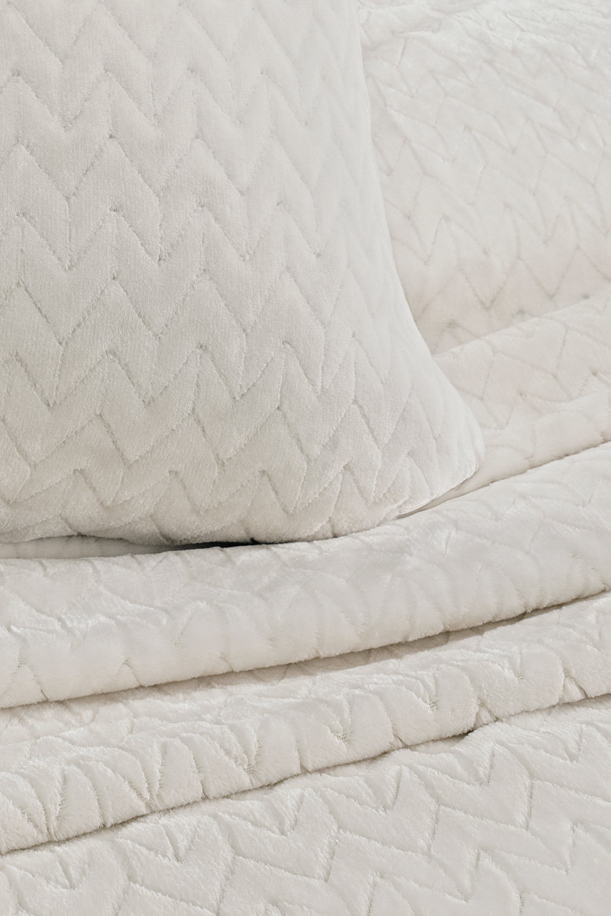 Puffy-Lines Double Bedspread Set - Champagne 3