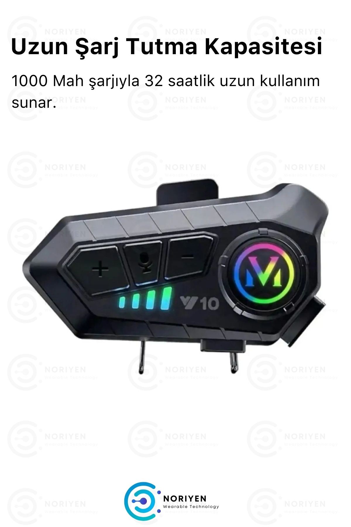 Yeni Nesil Motosiklet Kask Interkom Mikrofonlu Gürültü Engelleyici Işıklı 5.3 Y10 Bluetooth Kulaklık