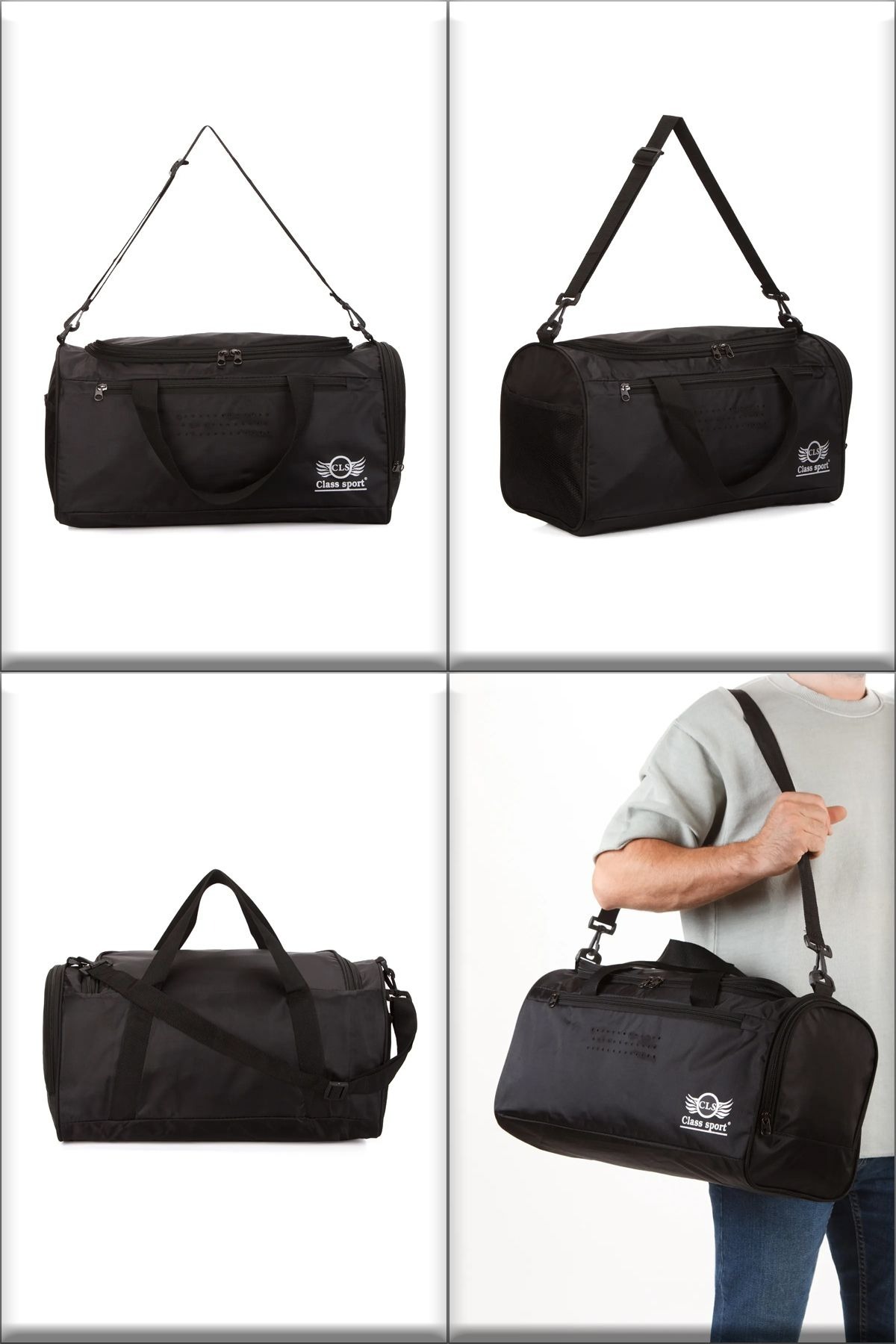 AVCA  Unisex Önü cepli Uzun Askılı Ayakkabı Bölmeli Geniş Hacimli Gym Fitness Spor Çantası Kabin Boy - Görsel 6