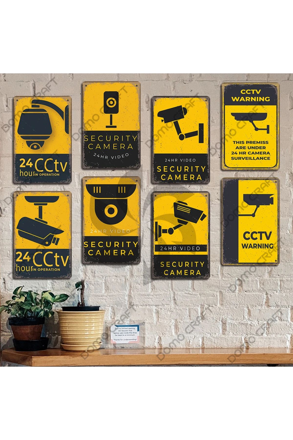 Choice-Retro CCTV Warning Poster Metal Plate 24 Hours Video Security Camera Metal Tin Signs Shop Bar Liv... 4