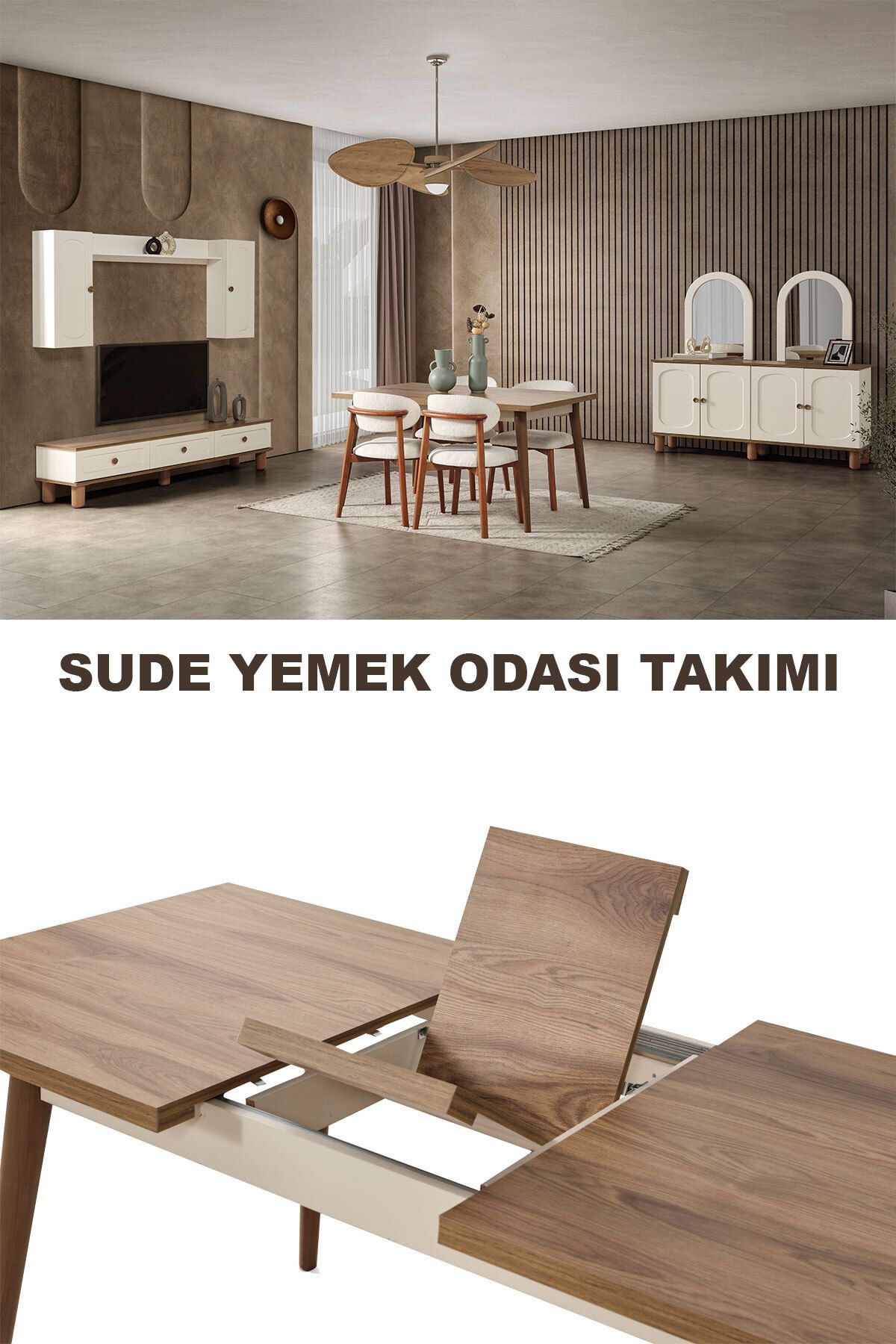 Breda Home Concept Sude Duvar Üniteli Yemek Odası Takımı