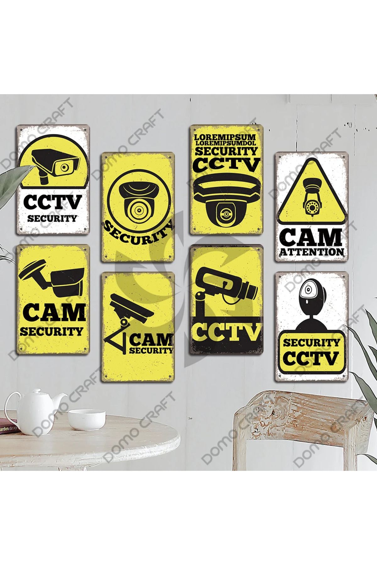 Choice-Retro CCTV Warning Poster Metal Plate 24 Hours Video Security Camera Metal Tin Signs Shop Bar Liv... 5