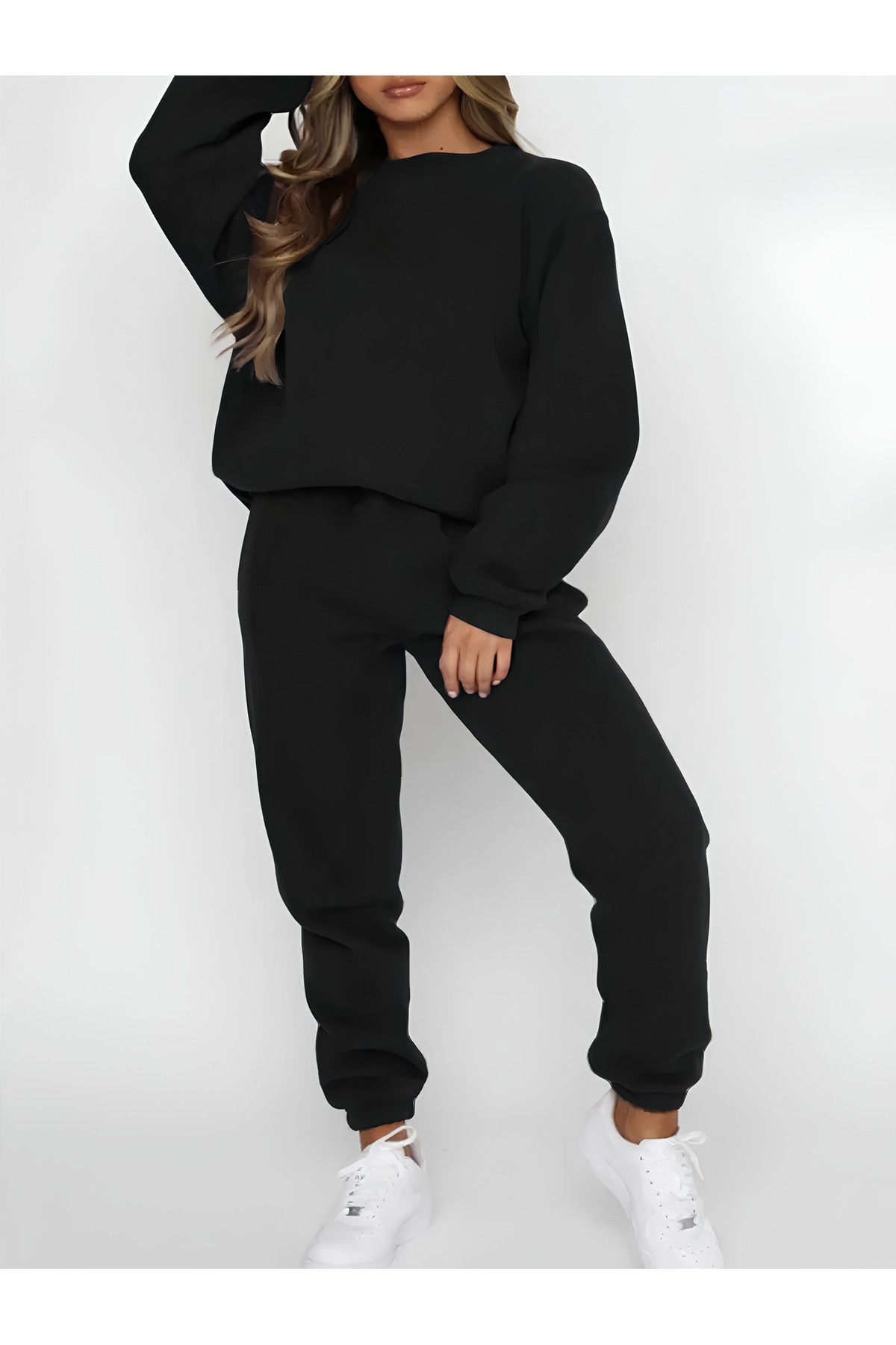 Revasser-Unisex, femei/bărbați, uni, bumbac imprimat personalizat, hanorac supradimensionat pentru jogger, set de jos și de sus 4