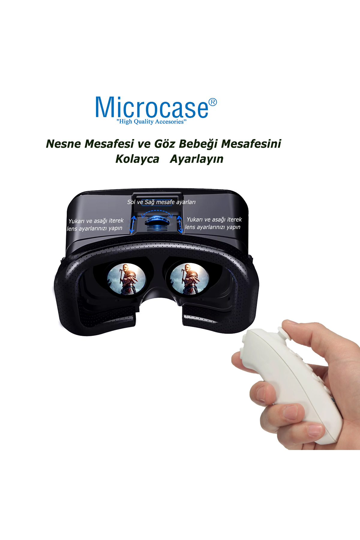 Microcase VRPARK V7 3D Sanal Gerçeklik Gözlüğü + VR Kablosuz