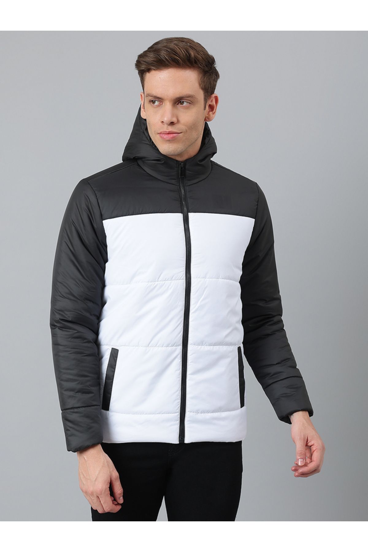 Dennis Lingo By Styli-Color Block Hooded Puffer Jacket 3