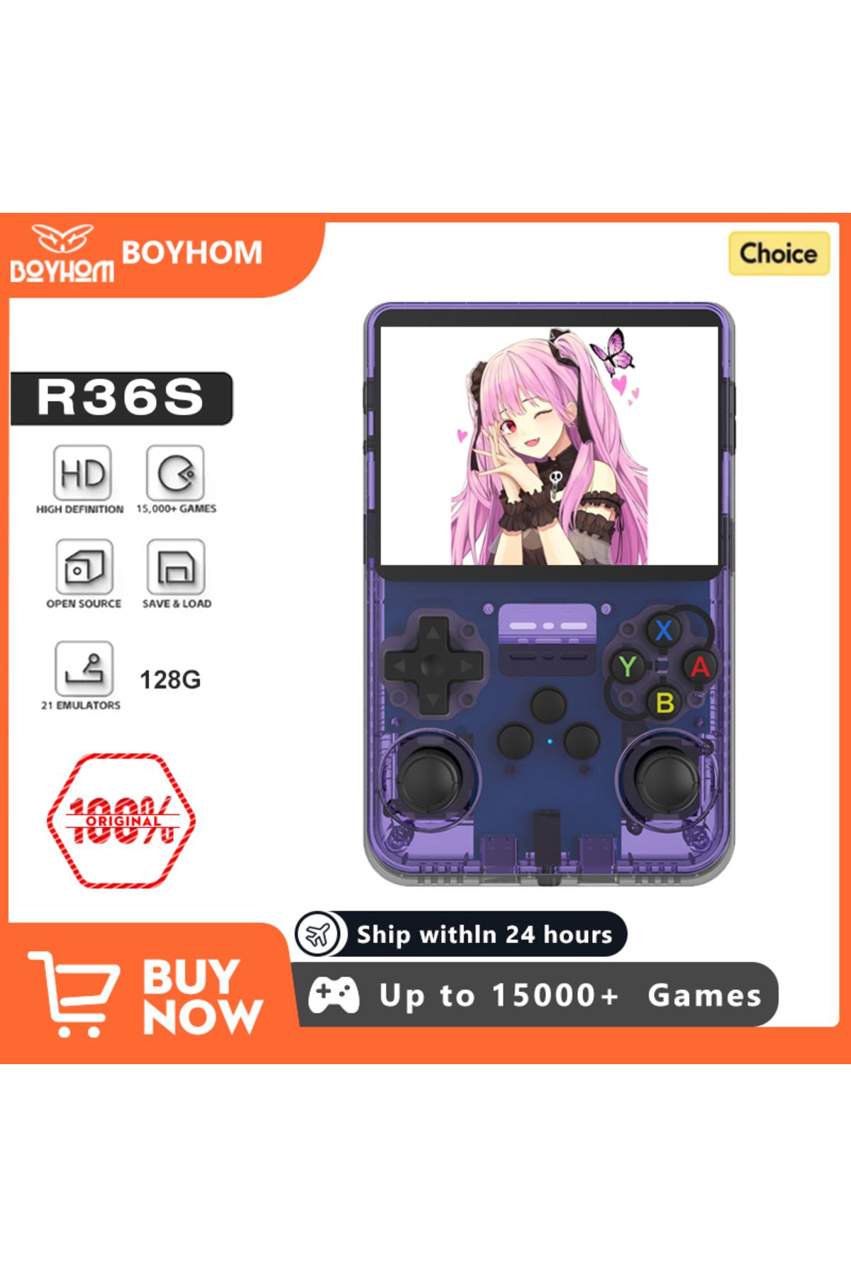 Choice-Open Source R36S Retro Handheld Video Game Console Linux System 3.5 Inch IPS Screen Portable Pock... 4