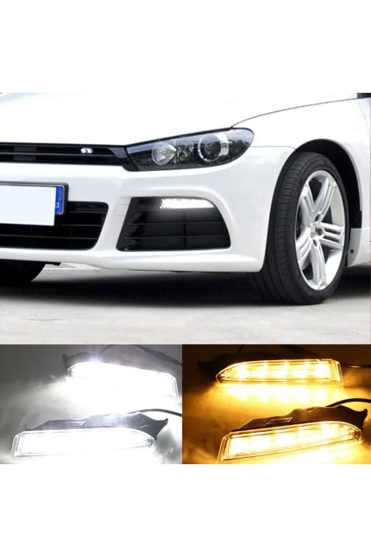Choice-2pcs For Volkswagen VW Scirocco R 2010 - 2014 LED DRL Daytime Running Light Daylight driving yell... 2