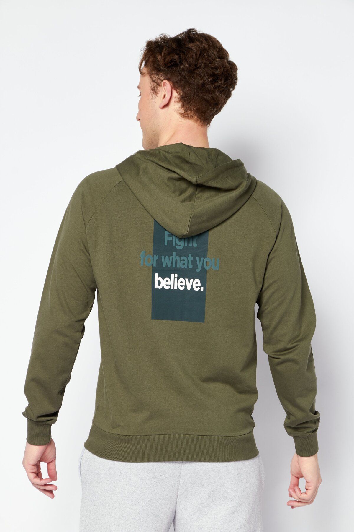 Tapout-Men Sportswear Fit Long  Sleeves Training Hoodie, Olive 4