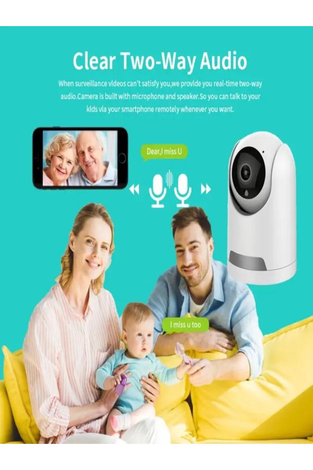 BAYINDIRELEKTRONİK Hareket Algılama & Yüz Tanıma Özellikli Gece Görüş 5MP 1080P IP Kamera Bebek Güvenlik Kamerası fotoğrafı 3 (önizleme)