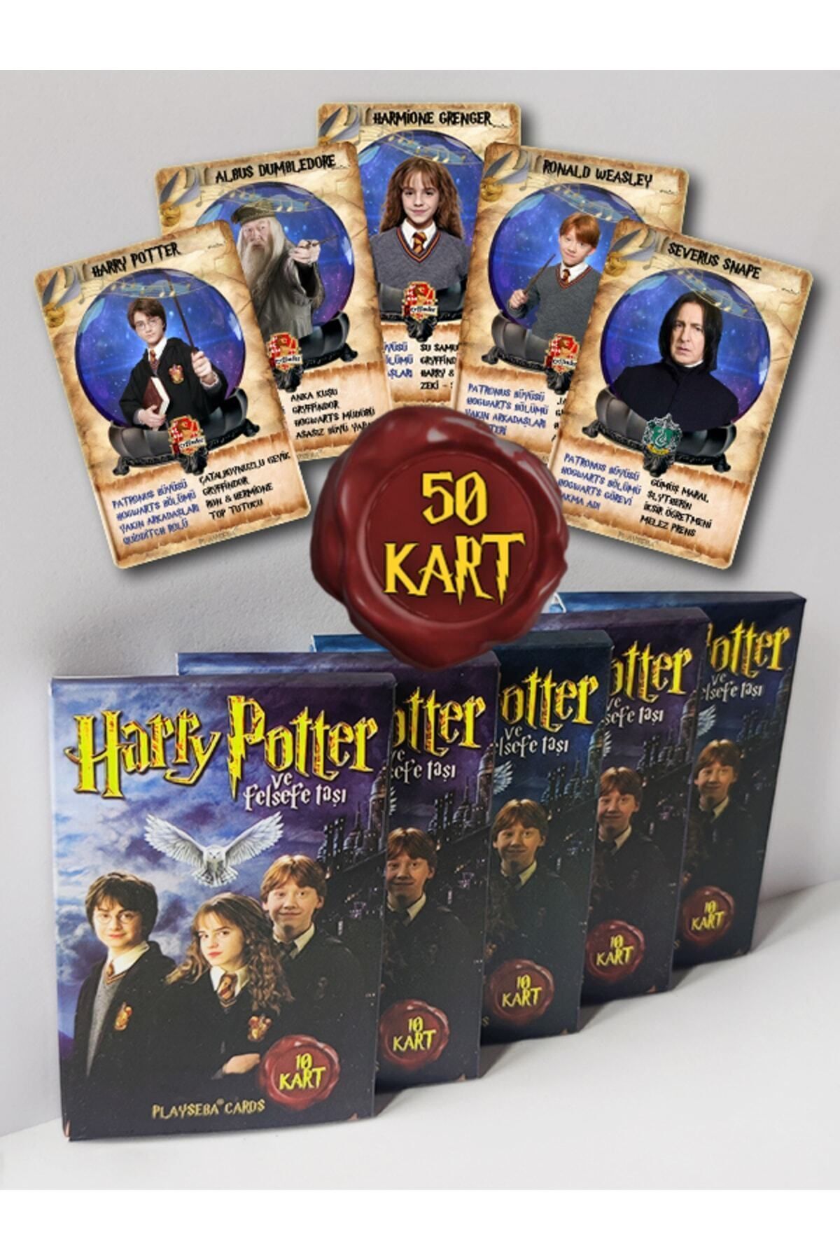 Playseba Harry Potter Ve Felsefe Taşı Filmi 20. Yıl Kart Serisi - 5 Paket / 50 Kart - Full Set Tüm Kartlar