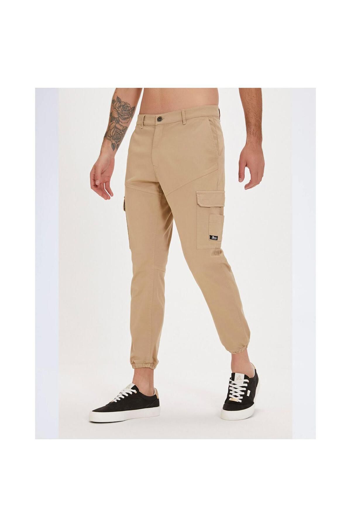 Bad Bear-Memphis Beige Men's Cargo Pants - with Pockets 4