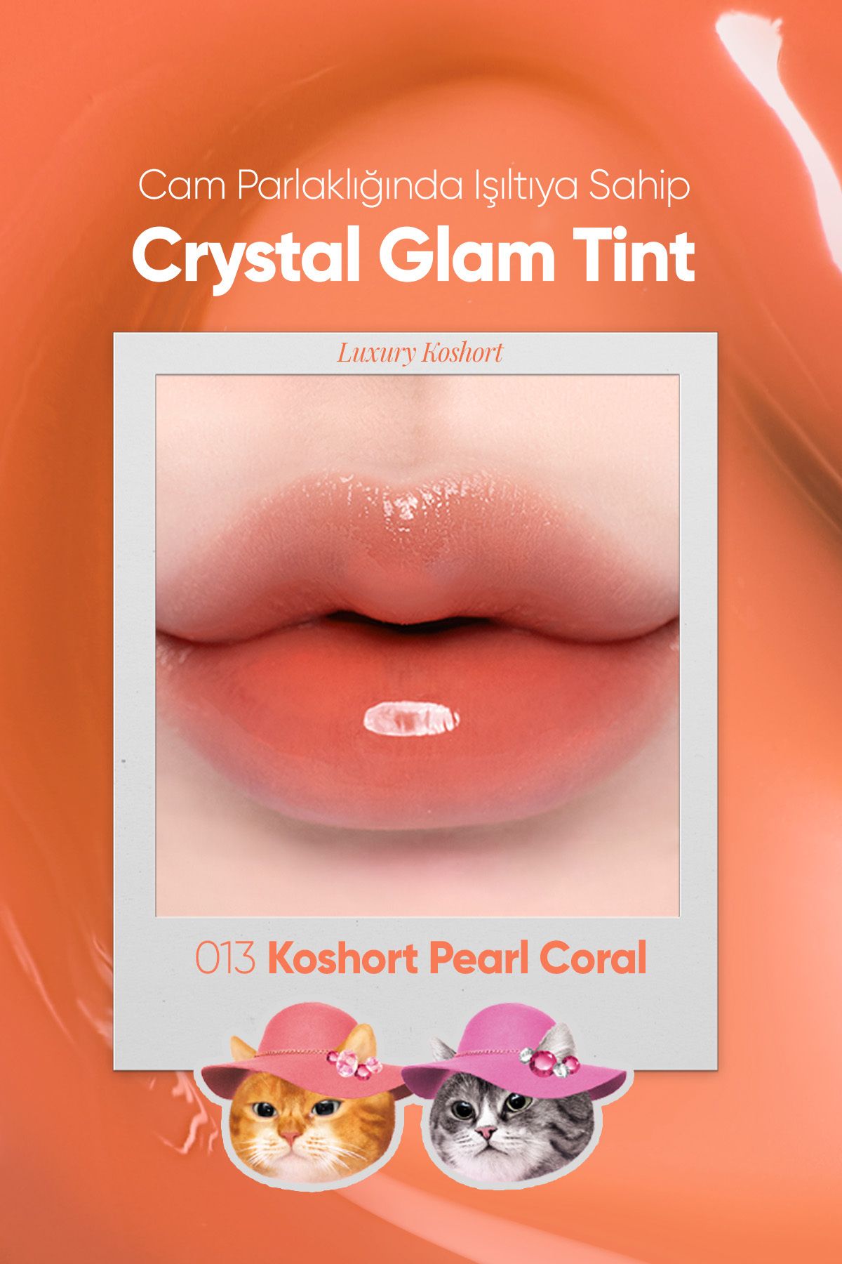 رنگ درخشان غیر چسبنده CLIO Crystal Glam Tint (13 Koshort Pearl Coral) CLIO