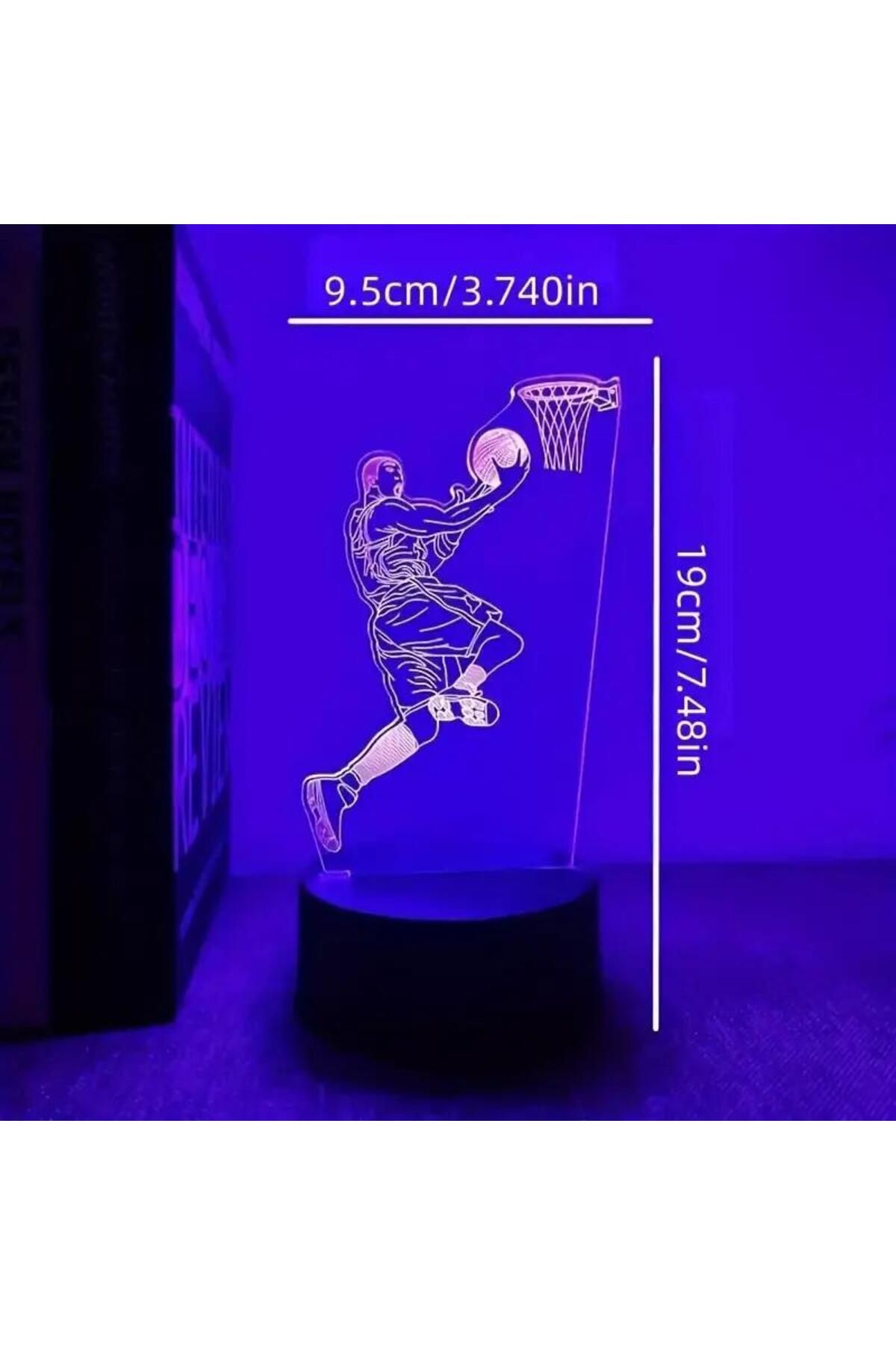 WLFYS-1pc  Basketballl  3D Night Light, 3D Optical Illusion Lamp With Touch, 7-Color Changing Ambient L... 3