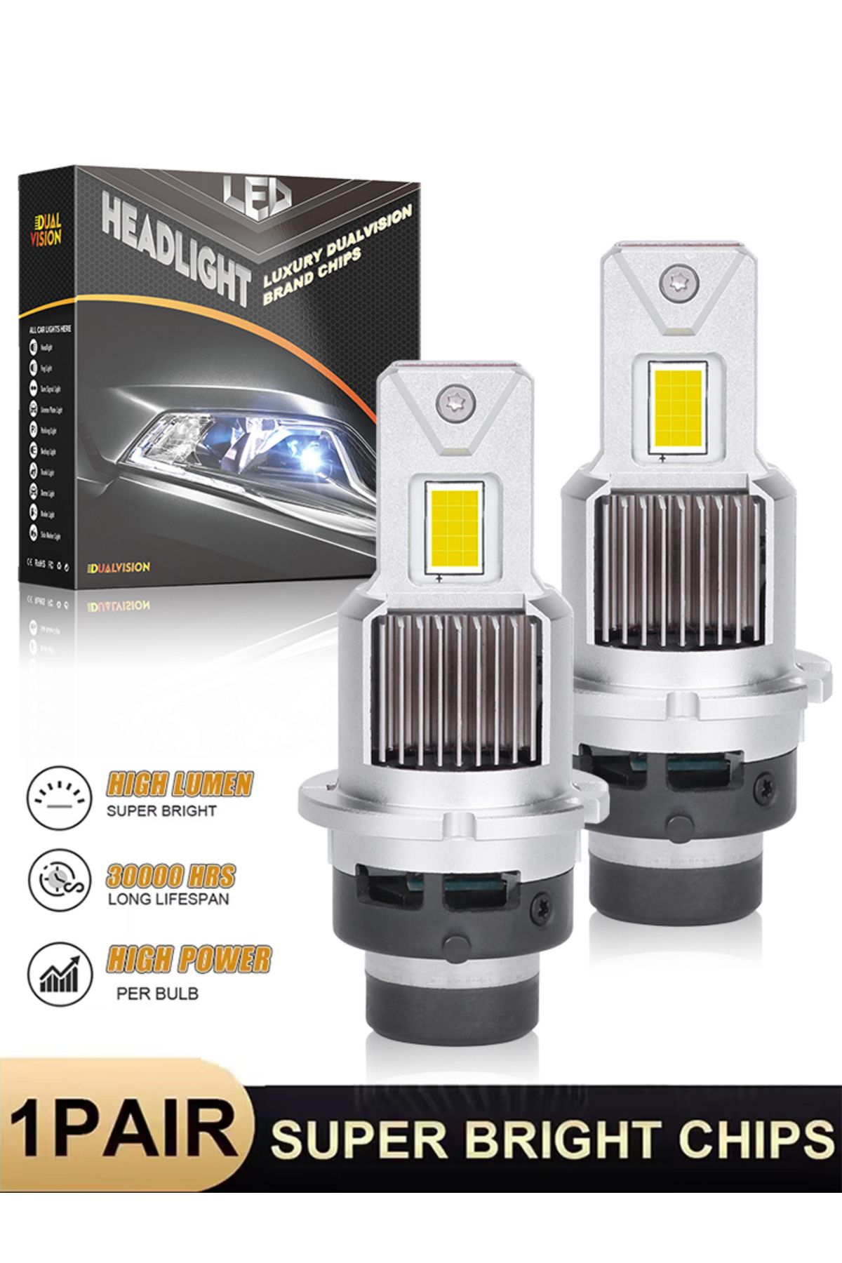 Choice-D2R D2S LED Headlight Bulbs D4S D4R 6000K White Conversion Kit Plug and Play Xenon HID Light Repl... 8