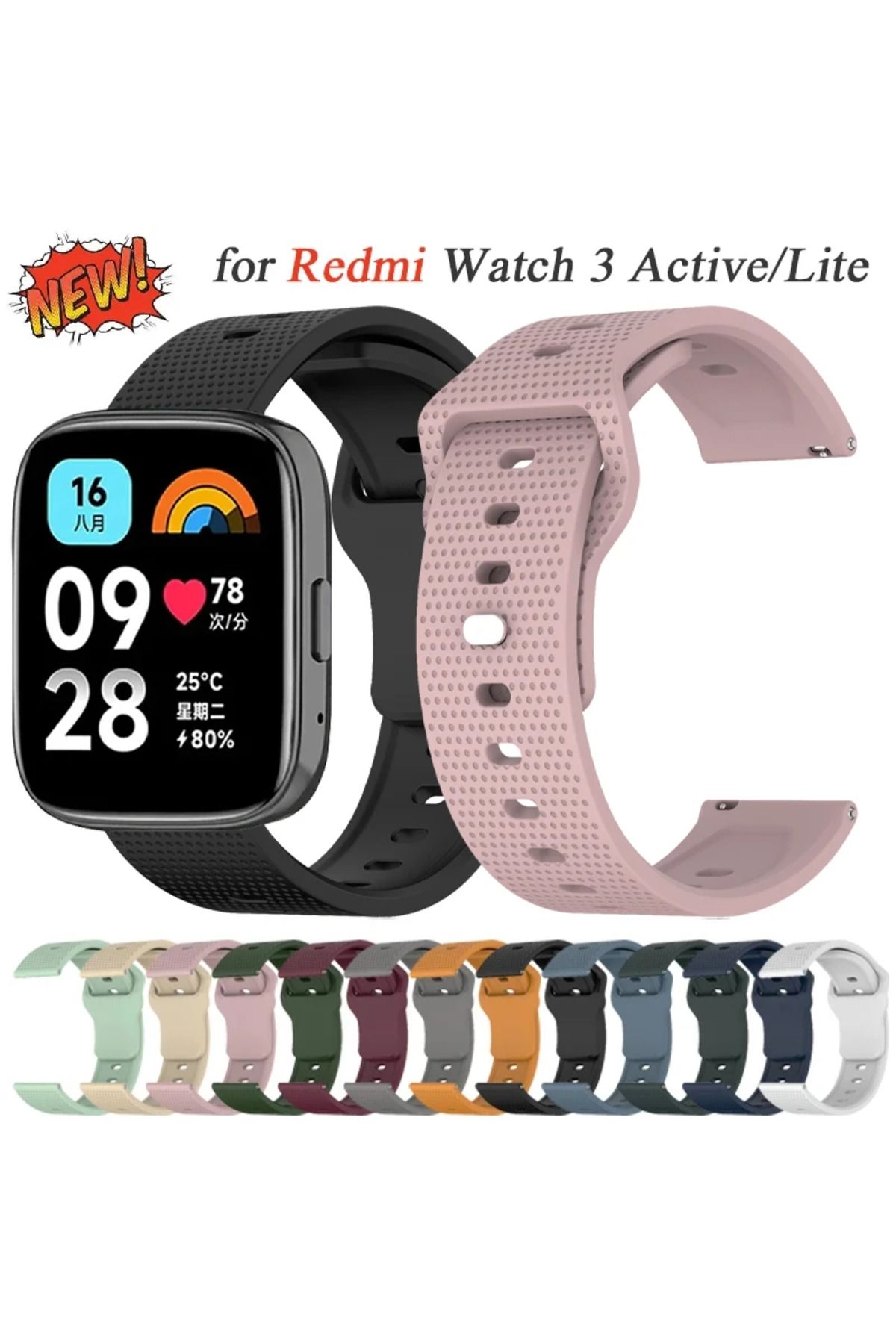 Choice-سوار سيليكون لساعة Redmi Watch 3 Active حزام رياضي بديل لساعة Xiaomi Redmi 3 Lite... 8