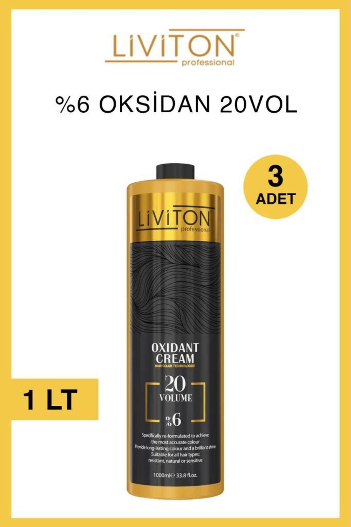 Liviton Professional  20 Volume %6 Oksidan Krem 1000 ml X3