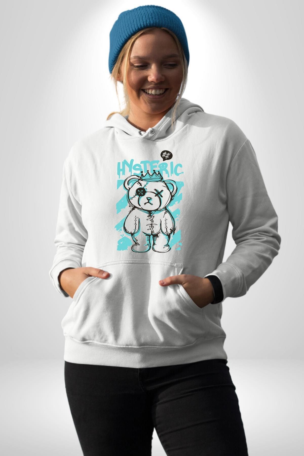 Angemiel-White Hooded Histeric Women's and Men's Sweatshirt Hoodie 3